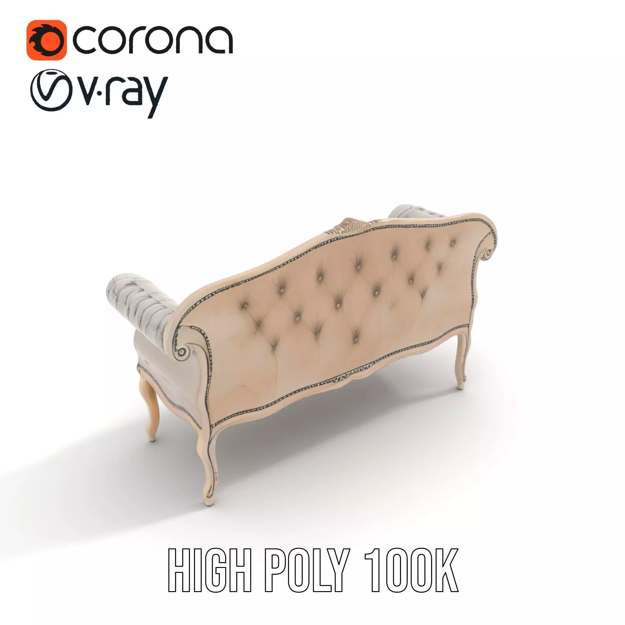 Chic Vintage Sofa model pack Low-poly 3D model_22