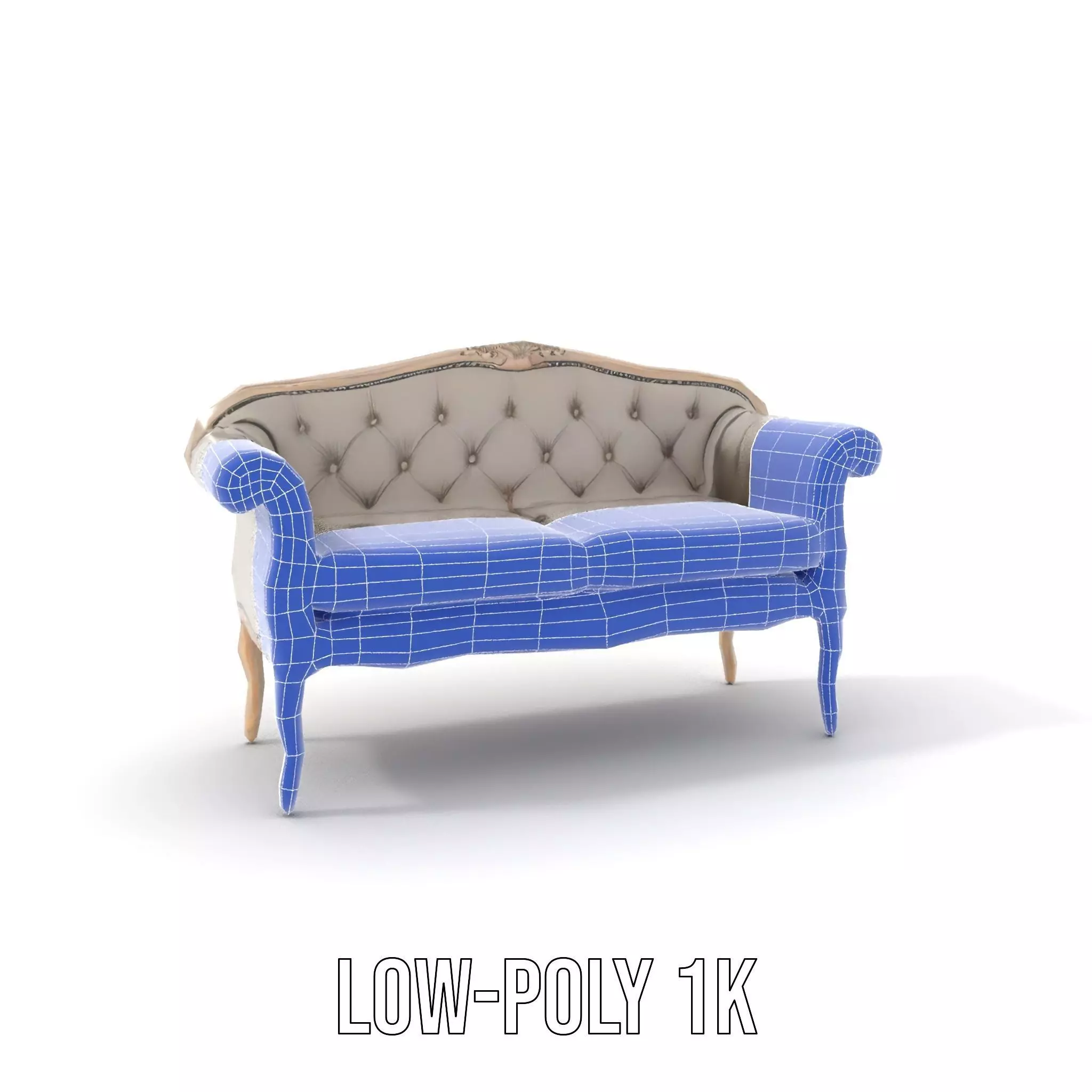 Chic Vintage Sofa model pack Low-poly 3D model_21