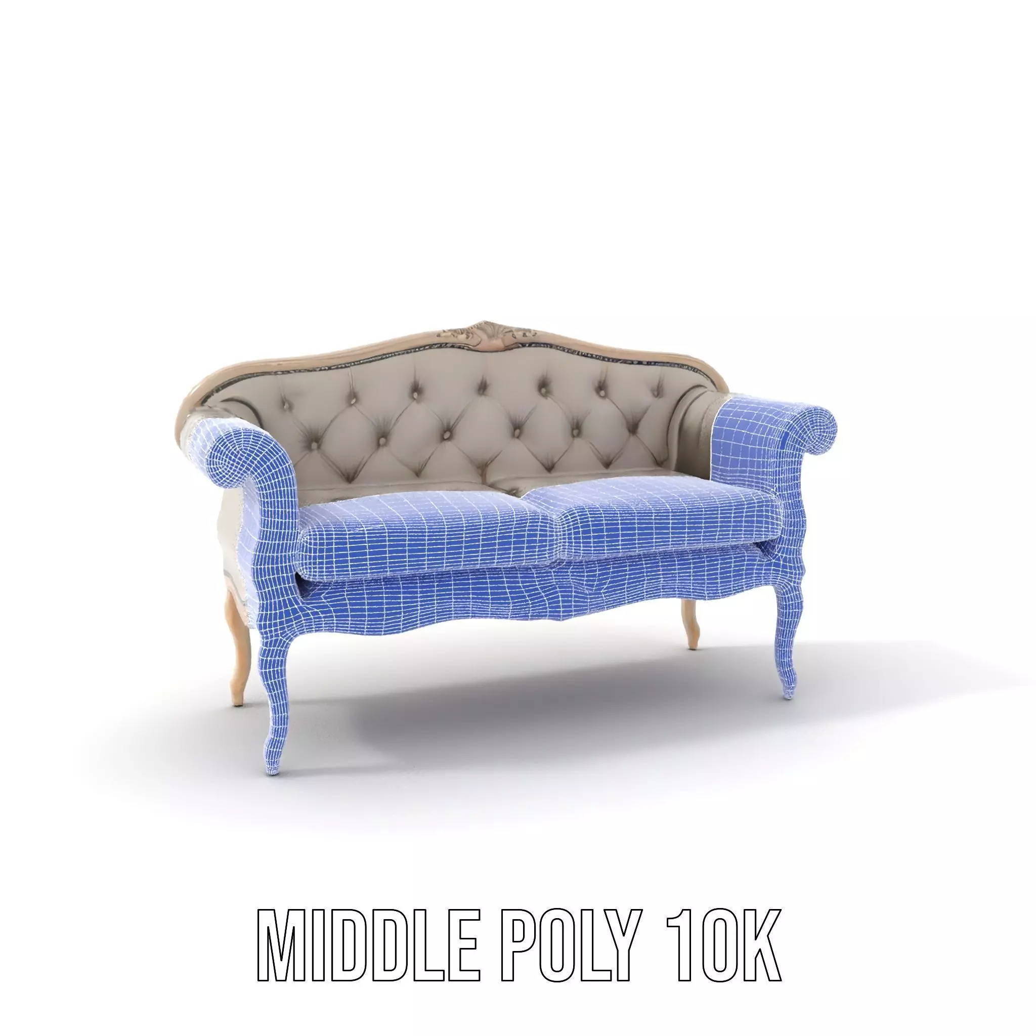 Chic Vintage Sofa model pack Low-poly 3D model_11