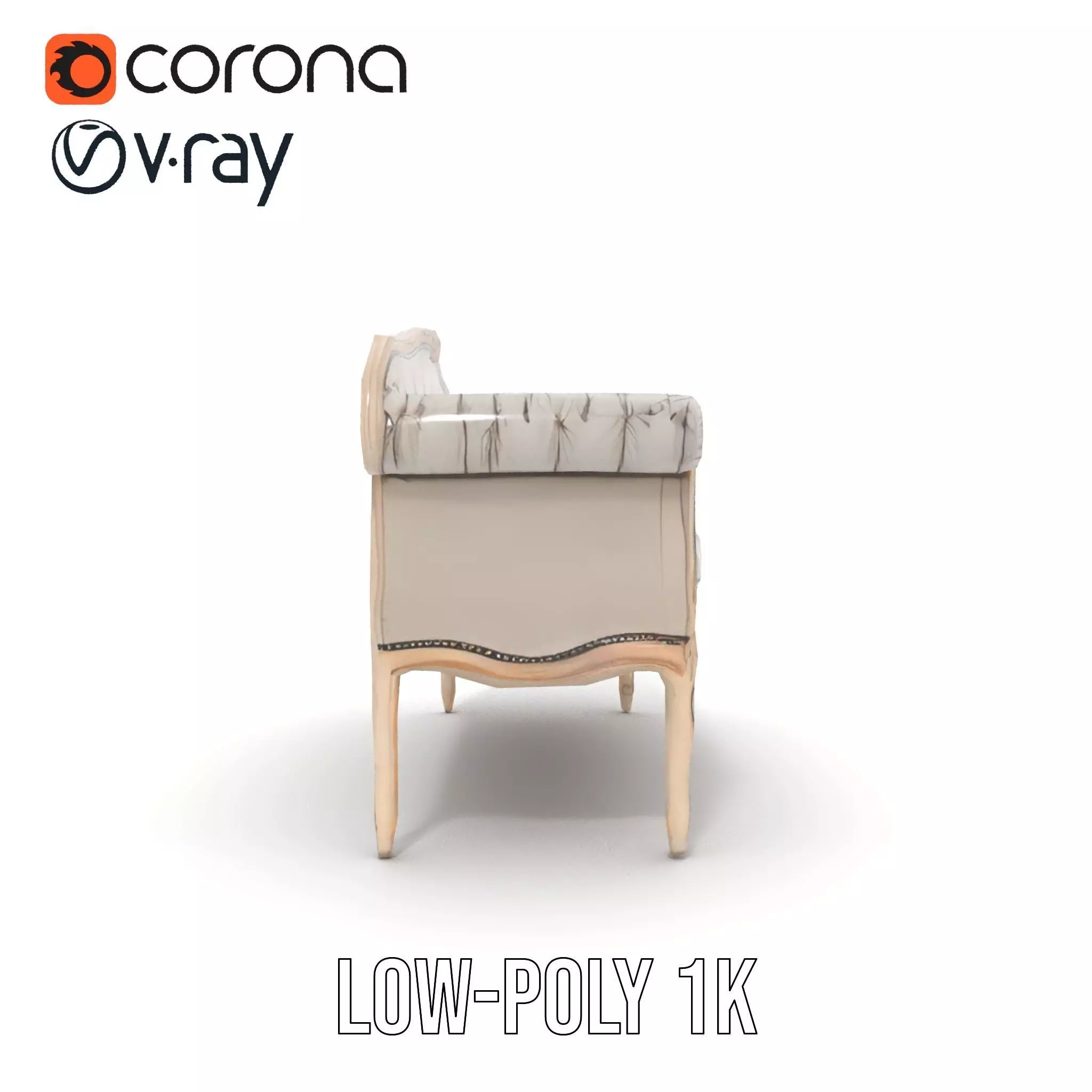 Chic Vintage Sofa model pack Low-poly 3D model_9