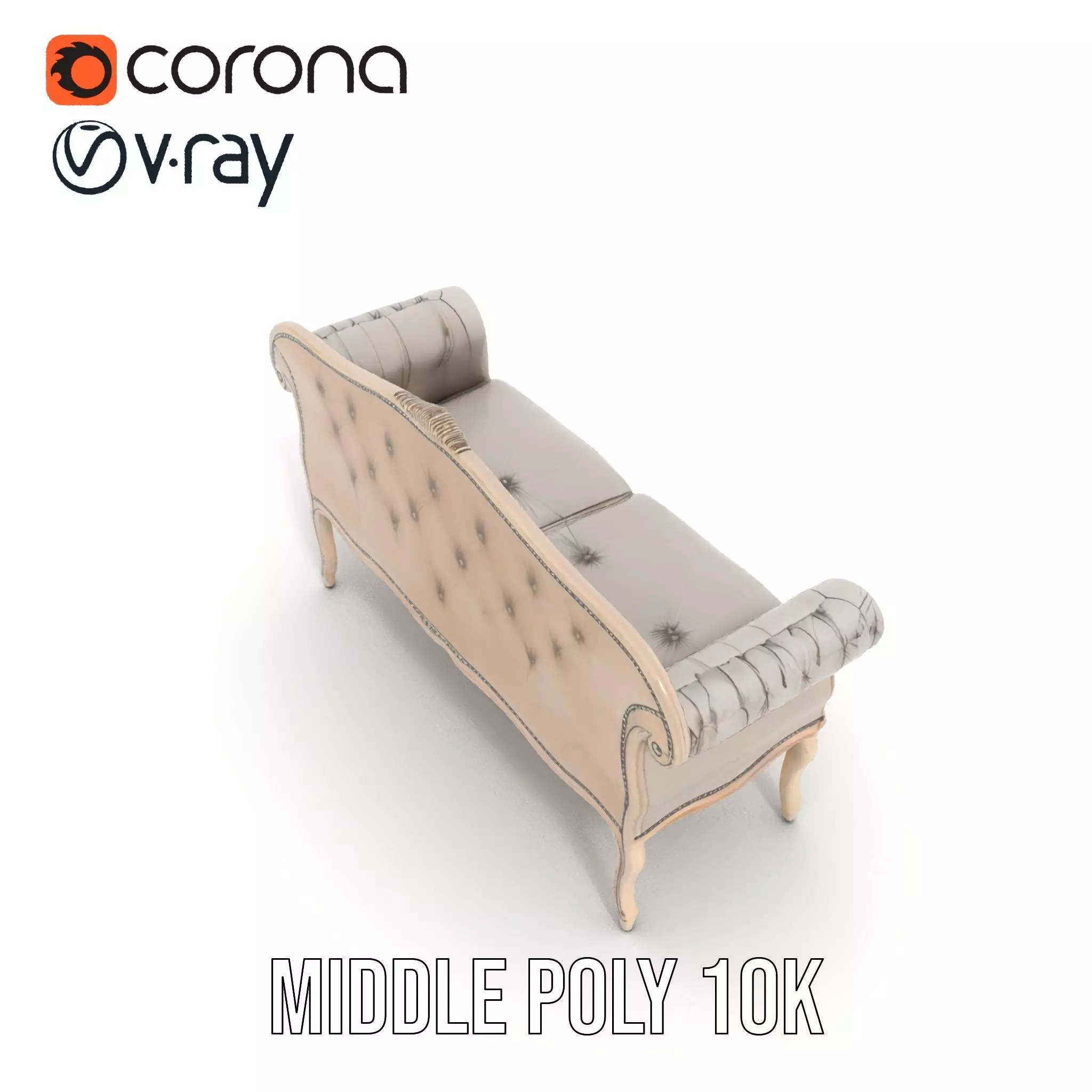 Chic Vintage Sofa model pack Low-poly 3D model_13