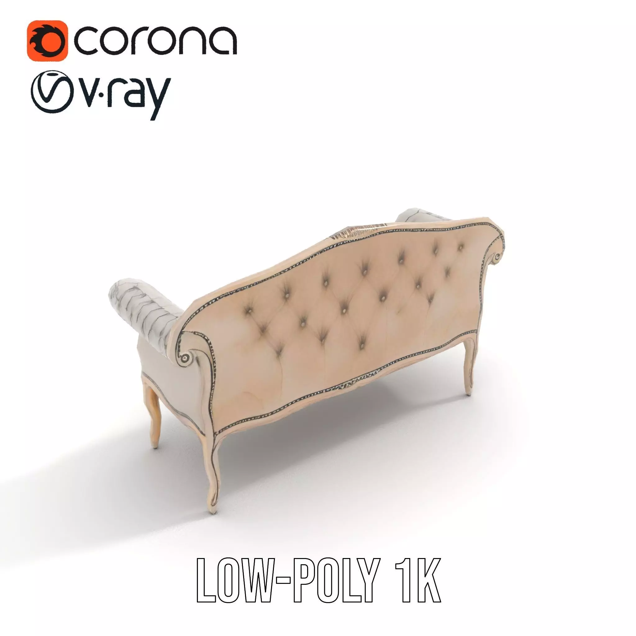 Chic Vintage Sofa model pack Low-poly 3D model_27