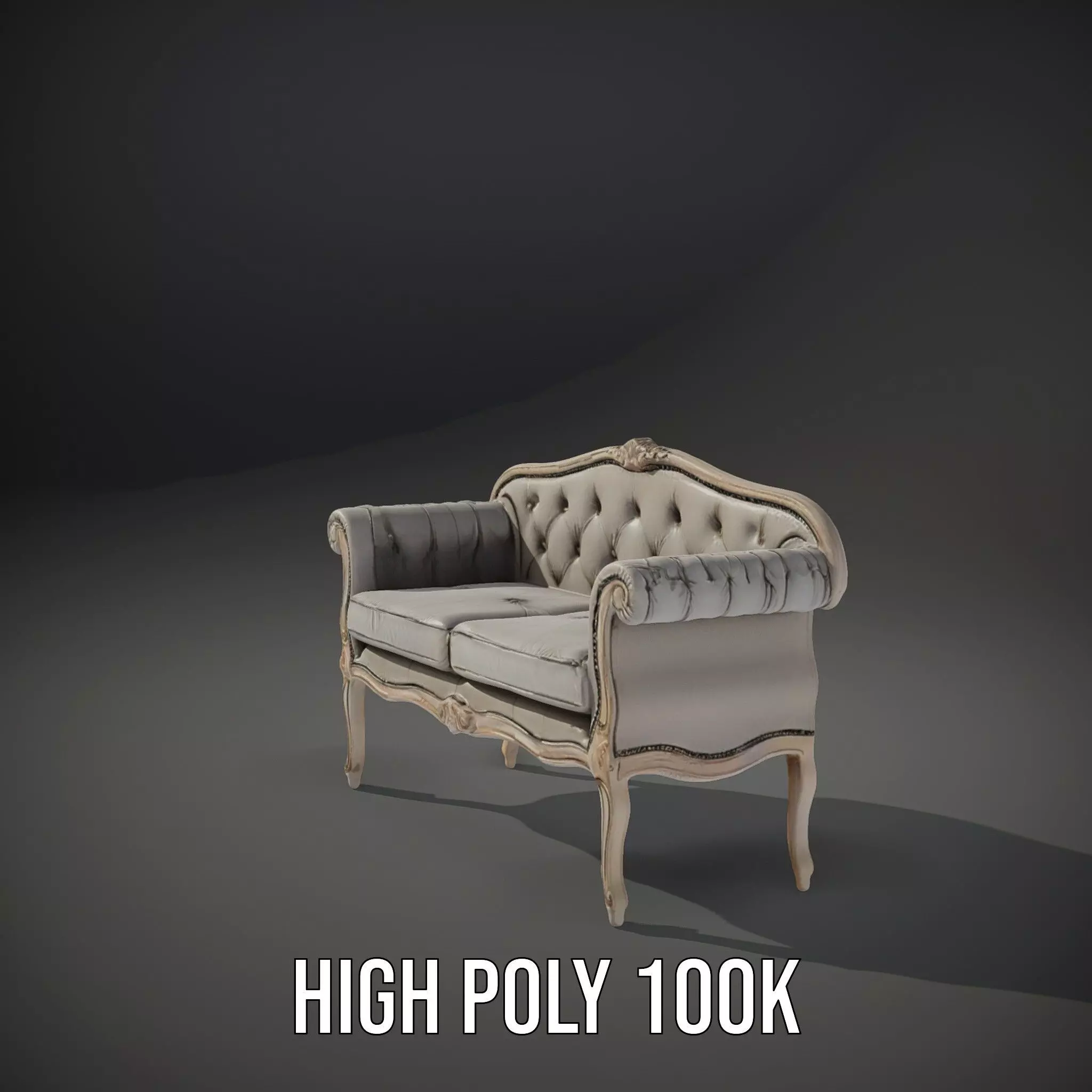 Chic Vintage Sofa model pack Low-poly 3D model_8