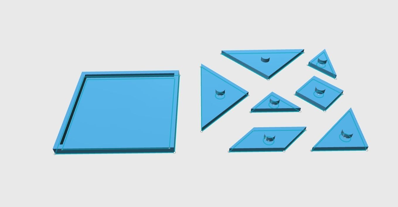 Tangram Game-3D Pieces Free 3D print model