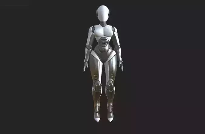 Robot female character Low-poly 3D model Robot female character Low-poly 3D model