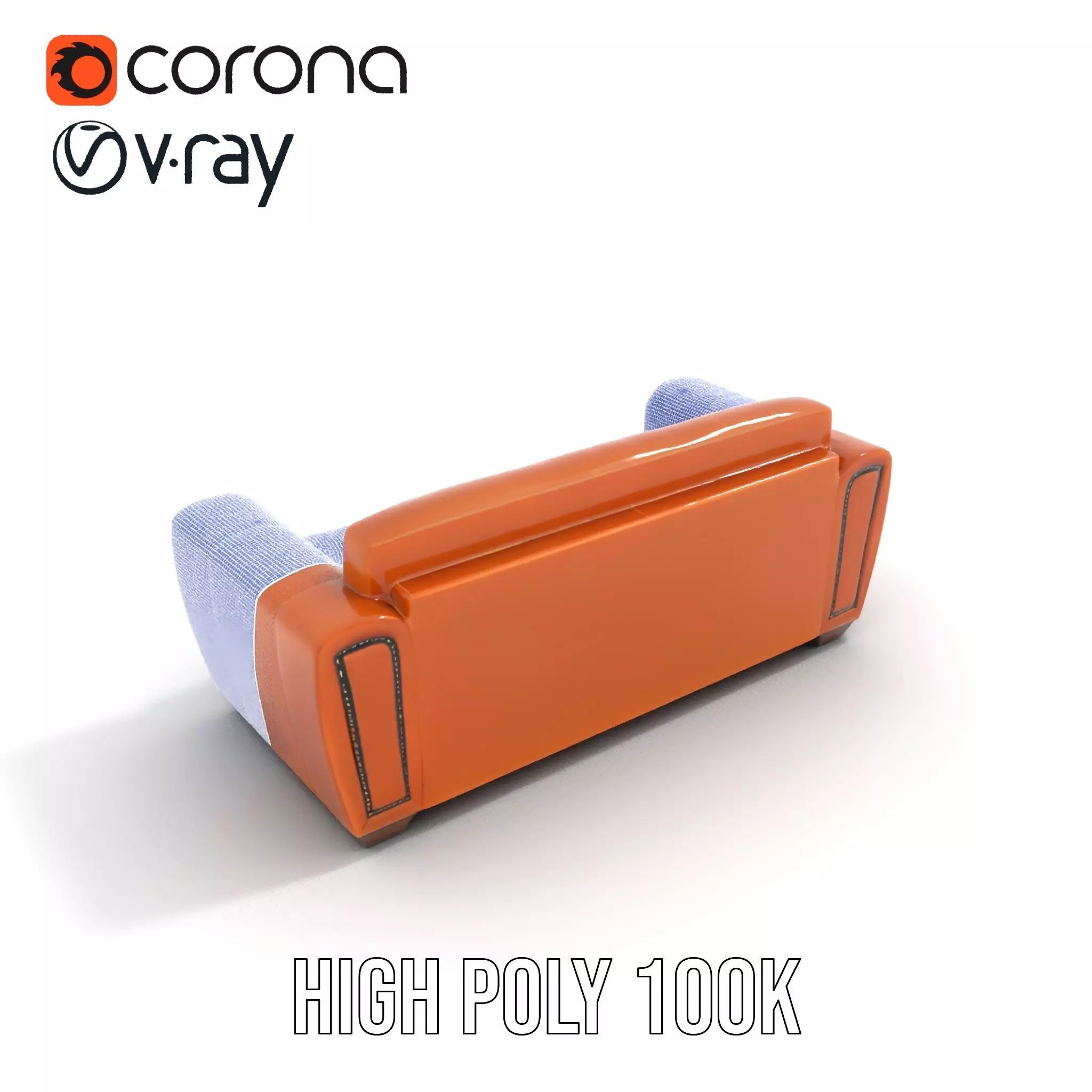 Vintage Leather Sofa model pack Low-poly 3D model_32