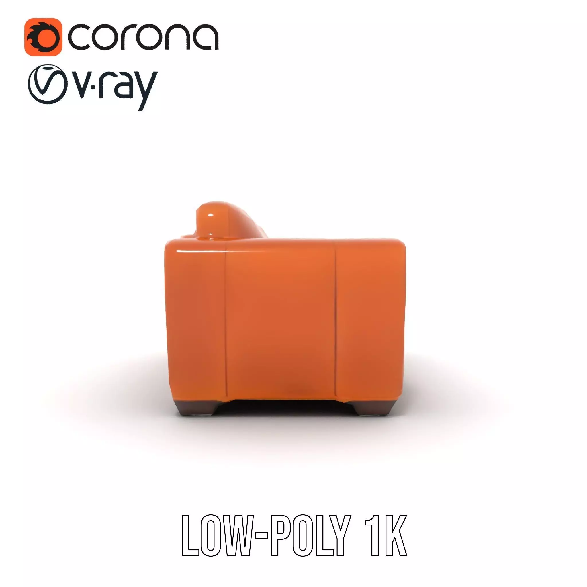 Vintage Leather Sofa model pack Low-poly 3D model_9