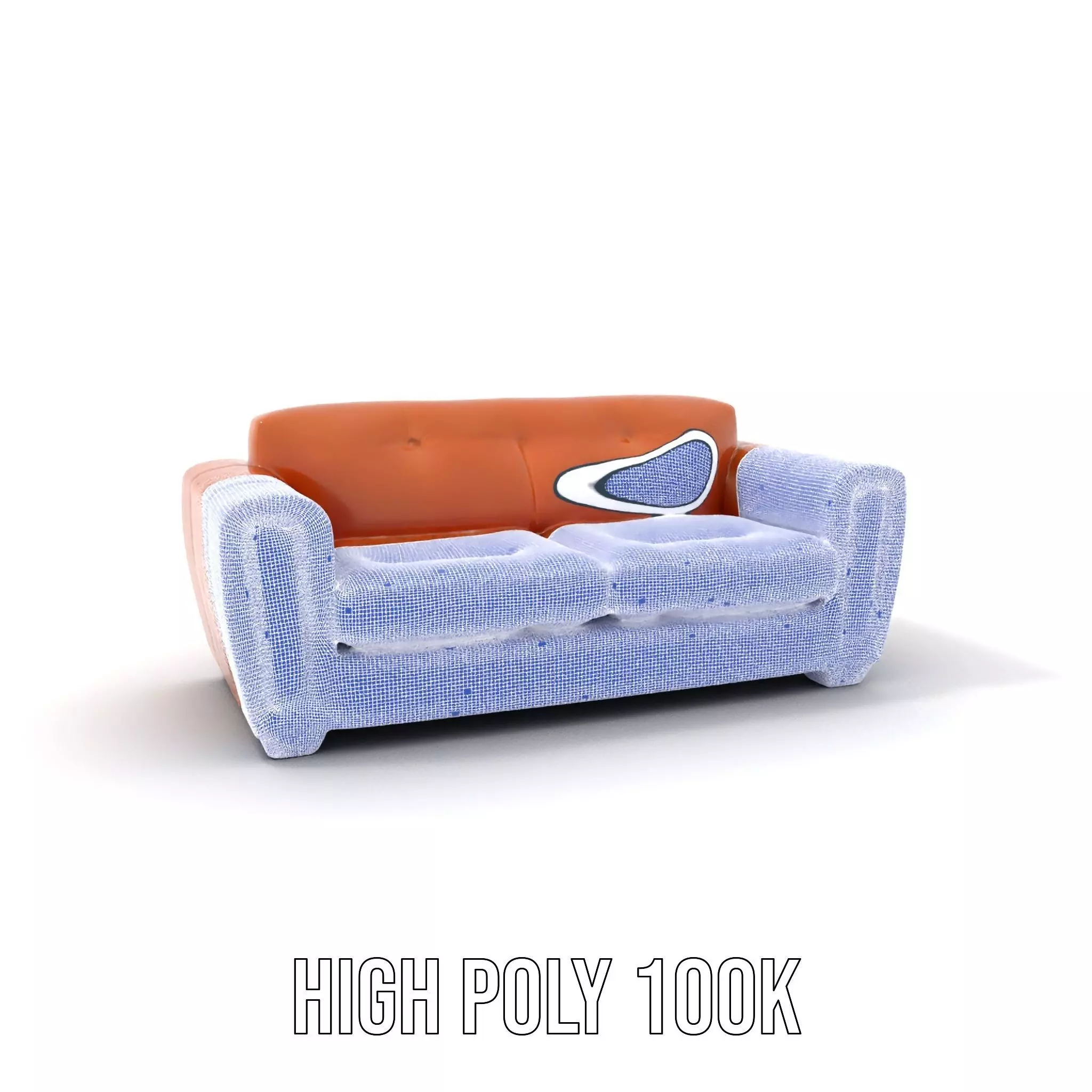 Vintage Leather Sofa model pack Low-poly 3D model_4