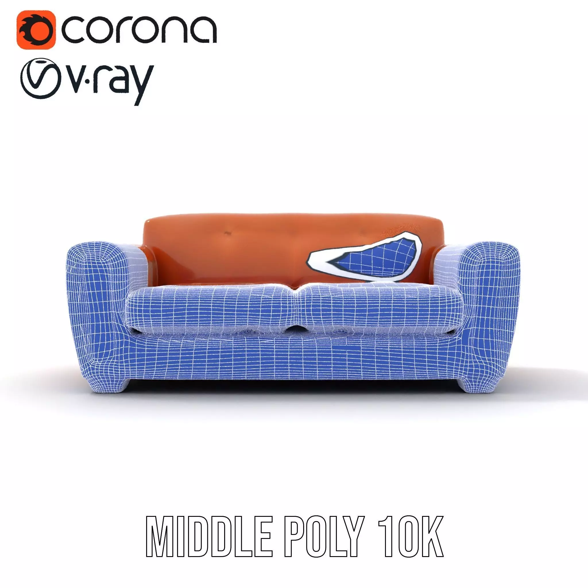 Vintage Leather Sofa model pack Low-poly 3D model_24