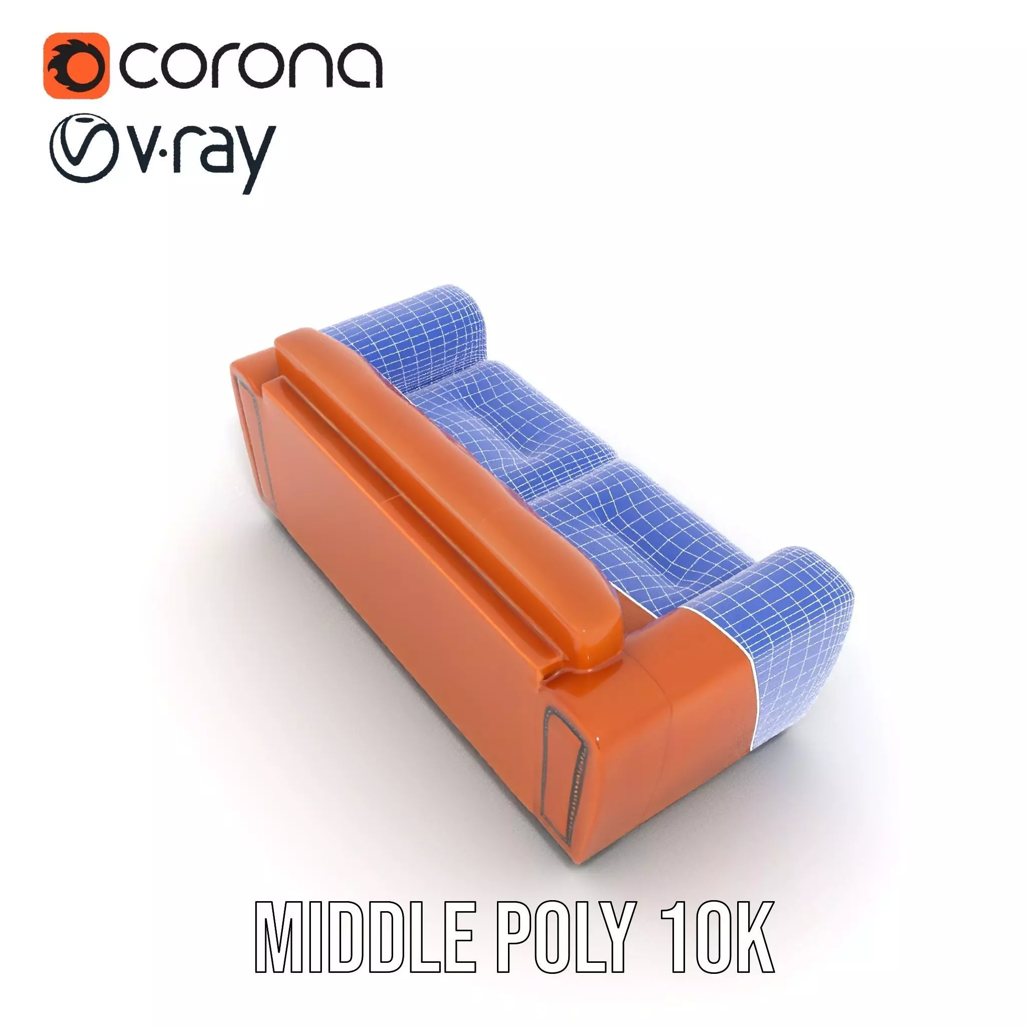 Vintage Leather Sofa model pack Low-poly 3D model_29