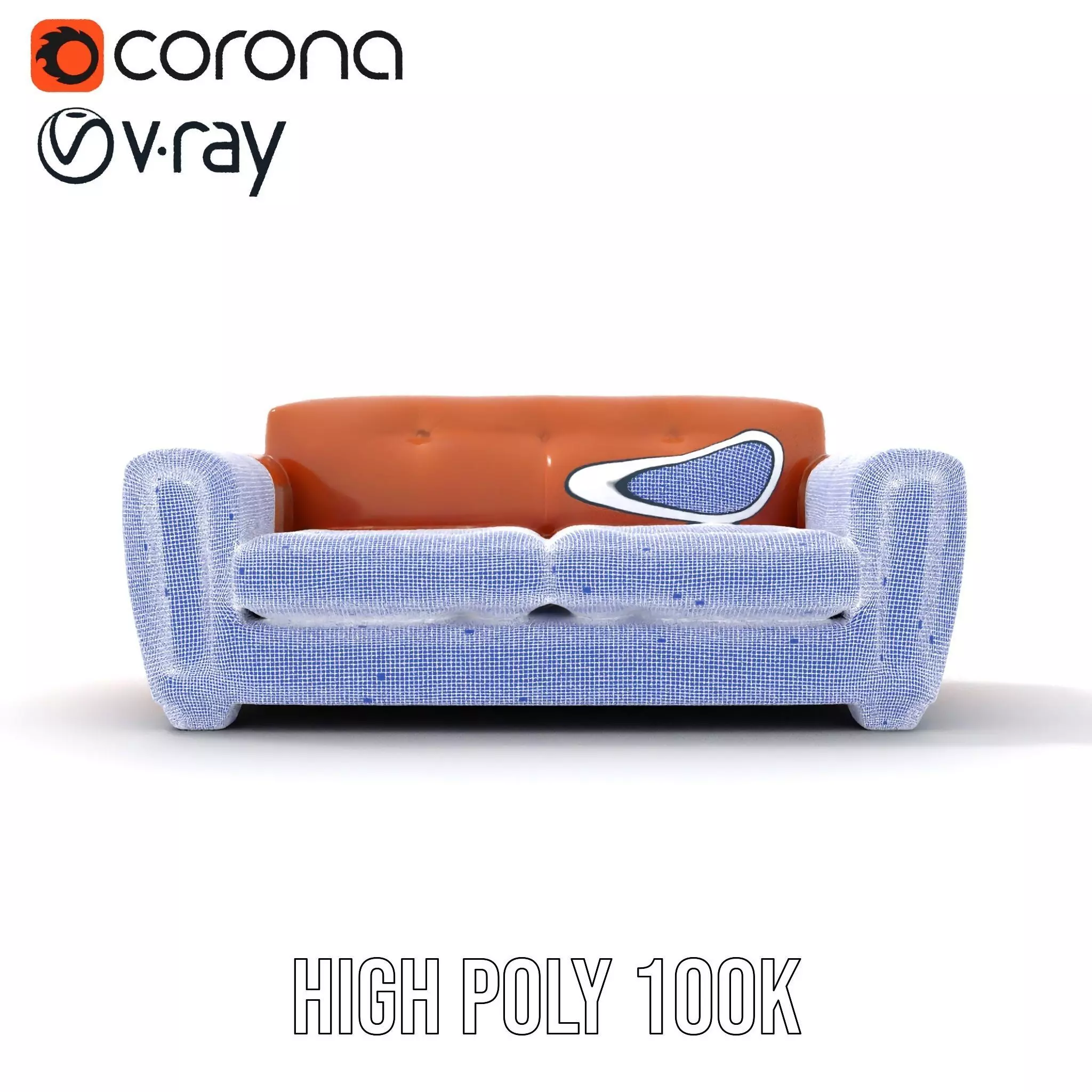 Vintage Leather Sofa model pack Low-poly 3D model_31