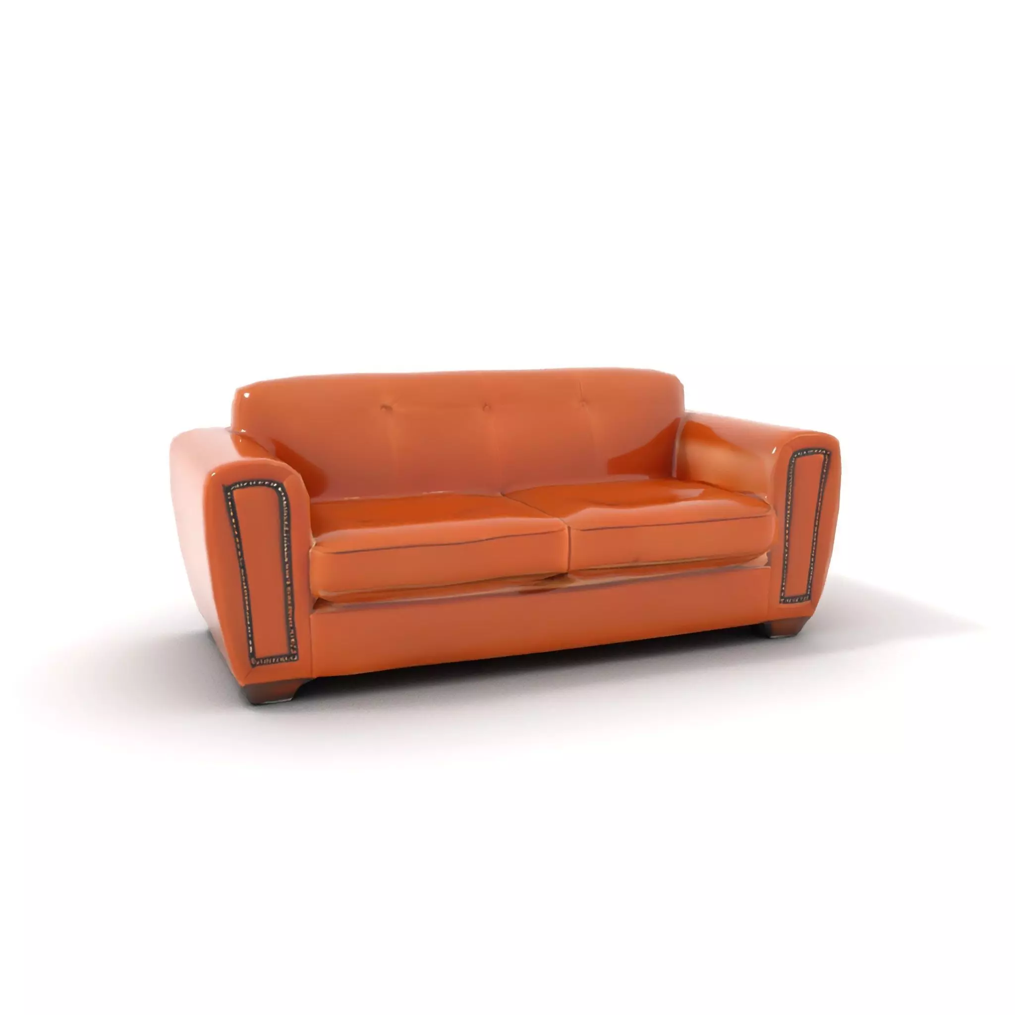 Vintage Leather Sofa model pack Low-poly 3D model_7