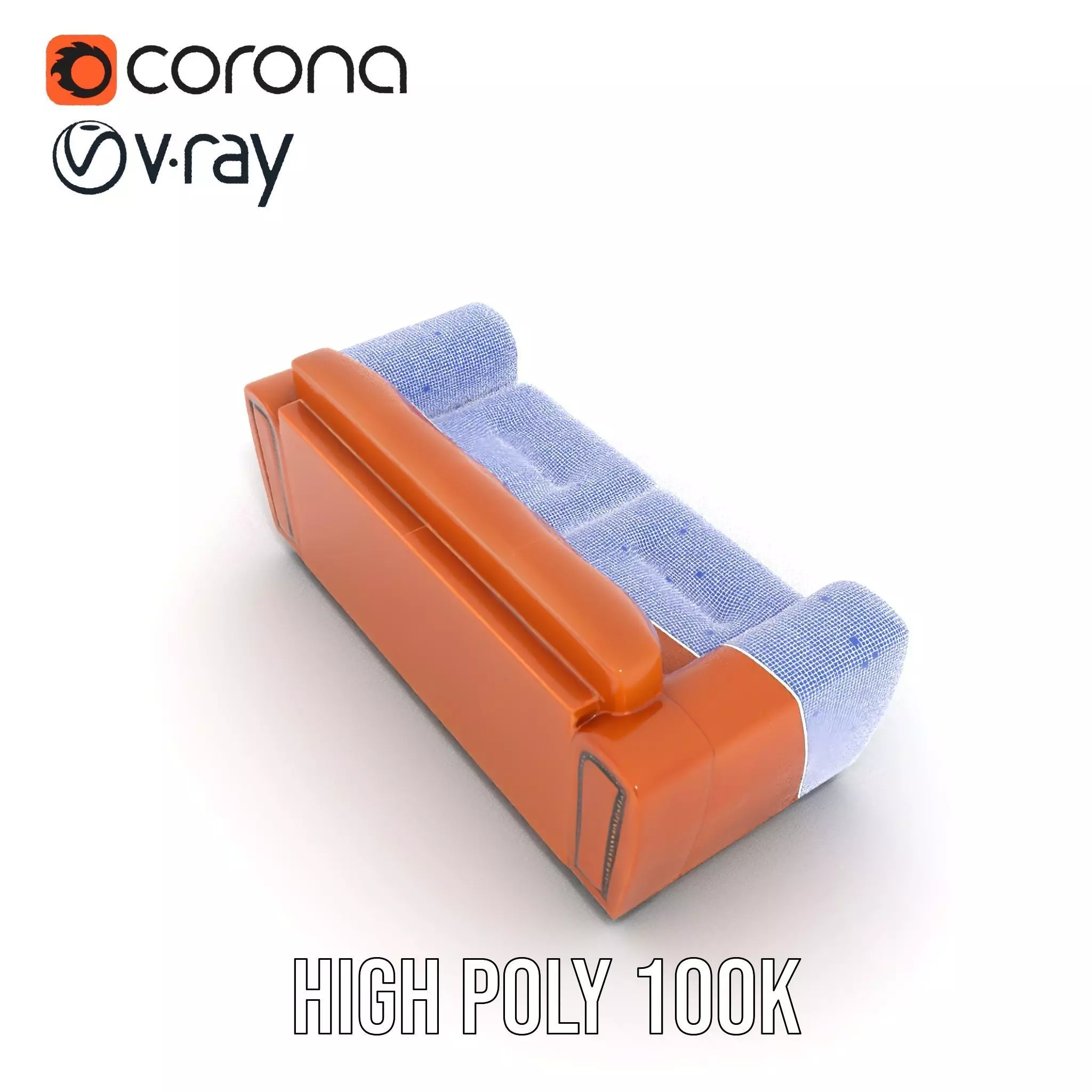 Vintage Leather Sofa model pack Low-poly 3D model_28