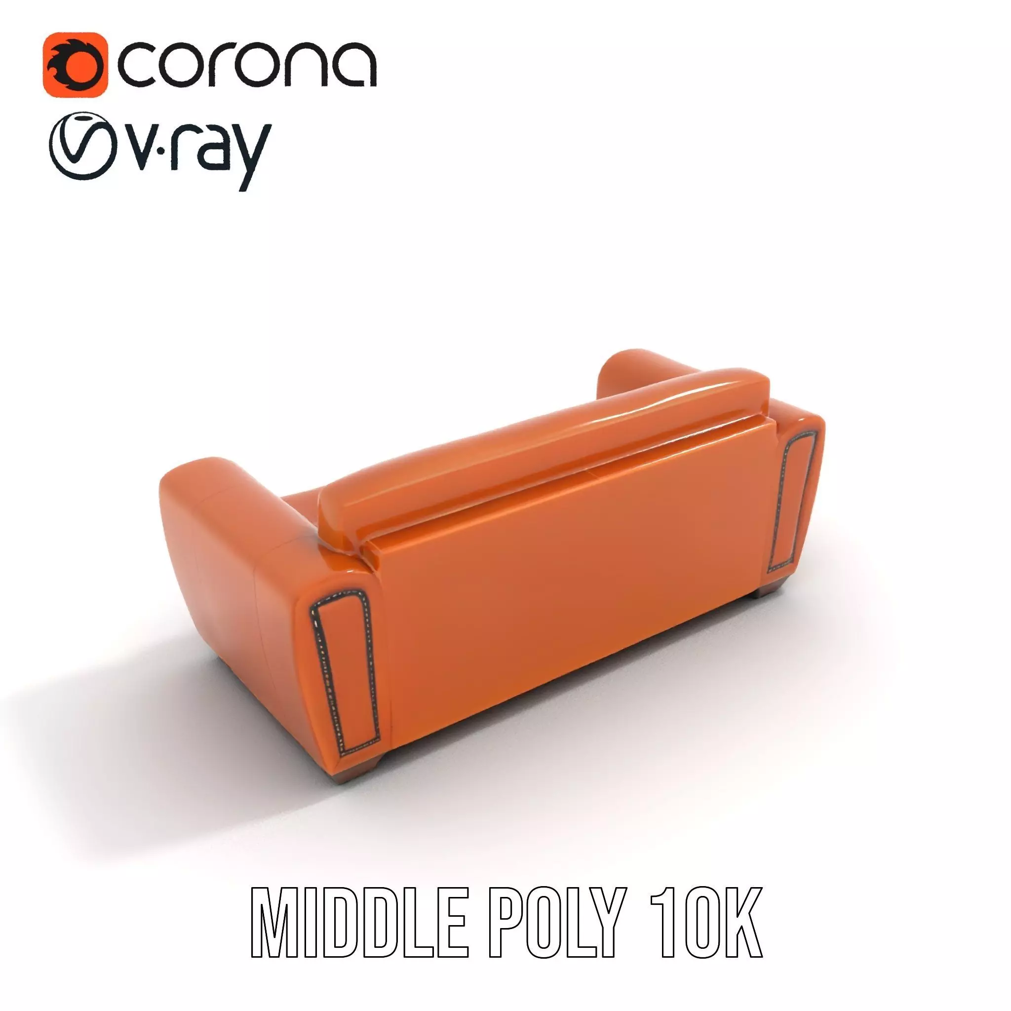Vintage Leather Sofa model pack Low-poly 3D model_16