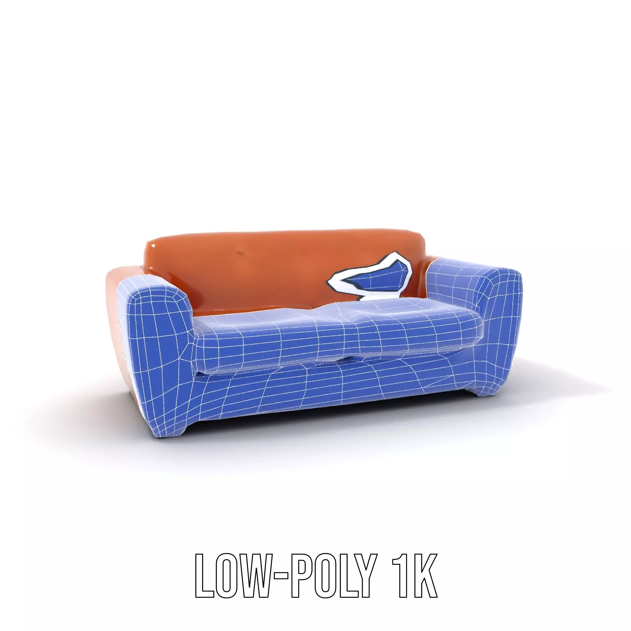 Vintage Leather Sofa model pack Low-poly 3D model_17