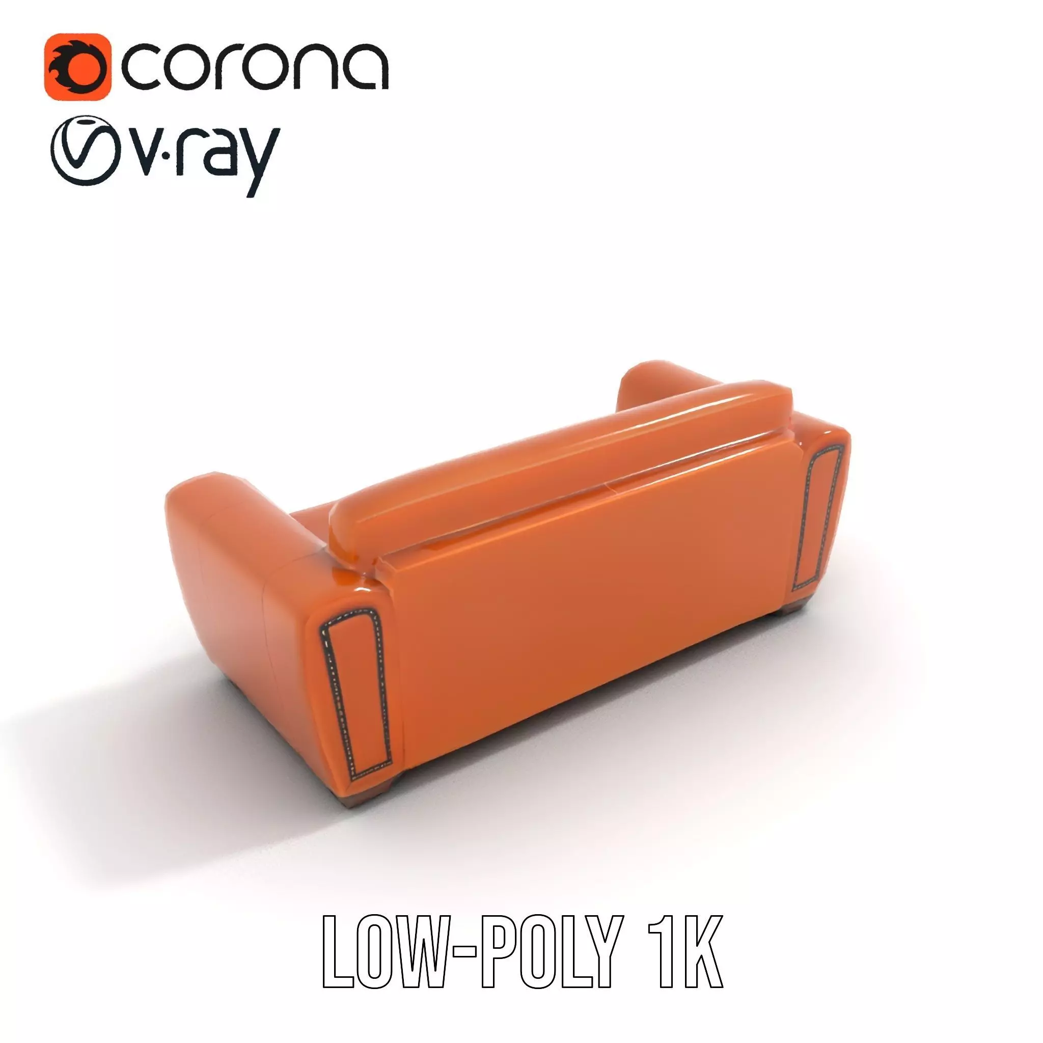 Vintage Leather Sofa model pack Low-poly 3D model_14