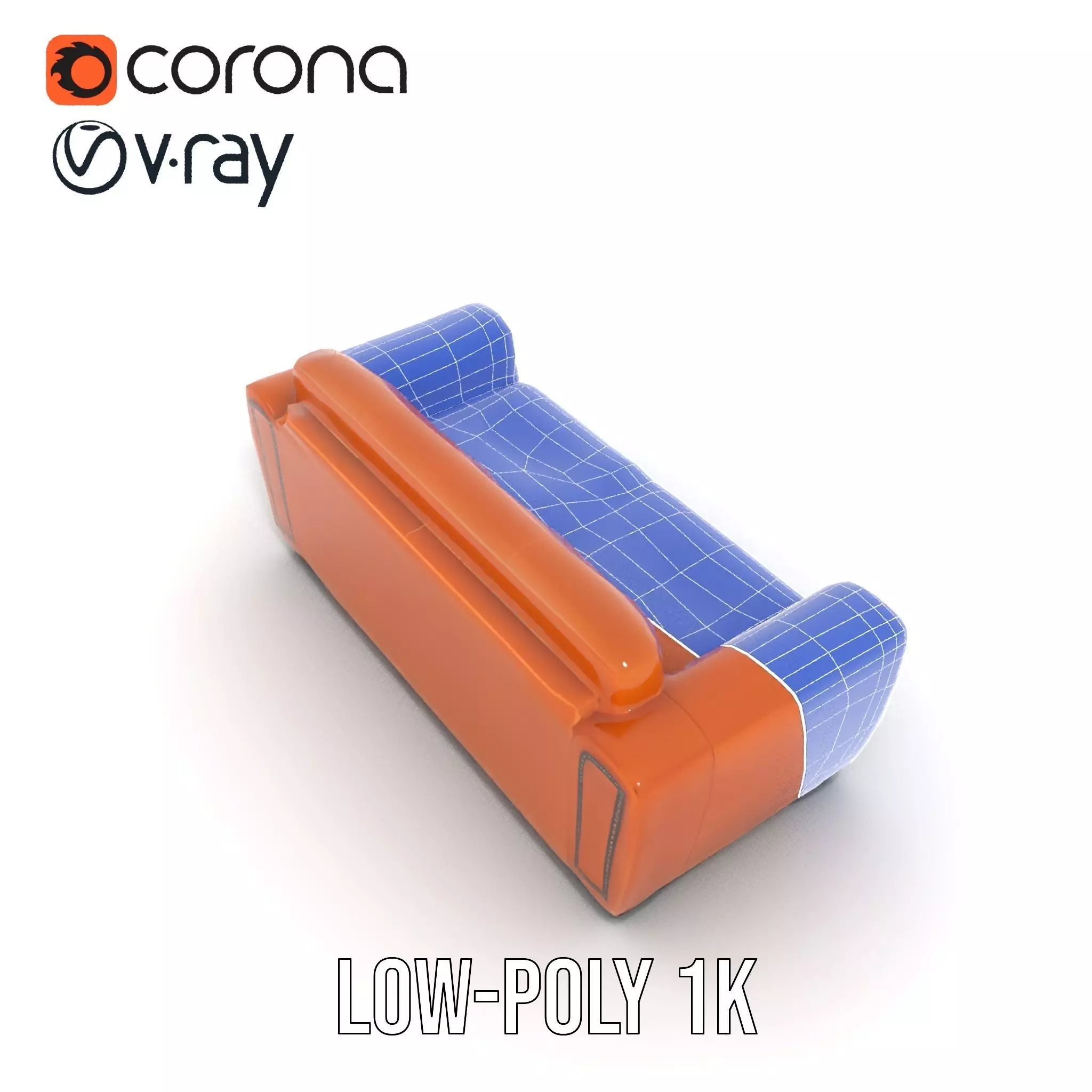 Vintage Leather Sofa model pack Low-poly 3D model_30