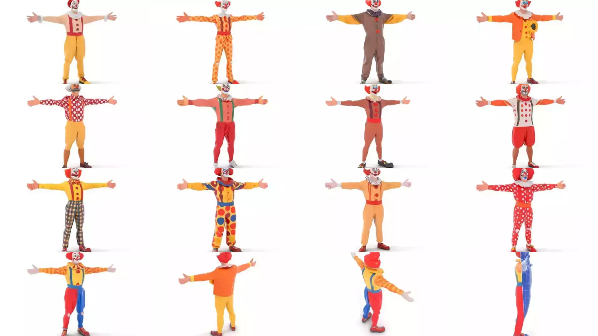 Playful Clowns 3D Models Pack 3D Model Collection_39