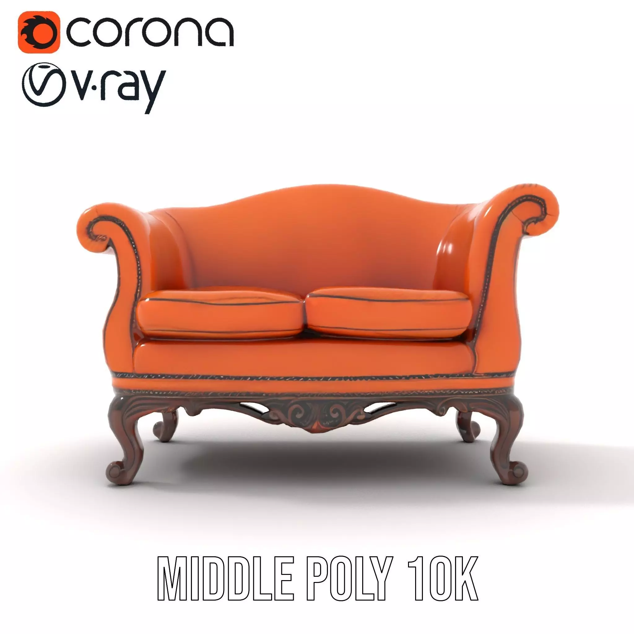 Vintage Leather Sofa model pack Low-poly 3D model_15