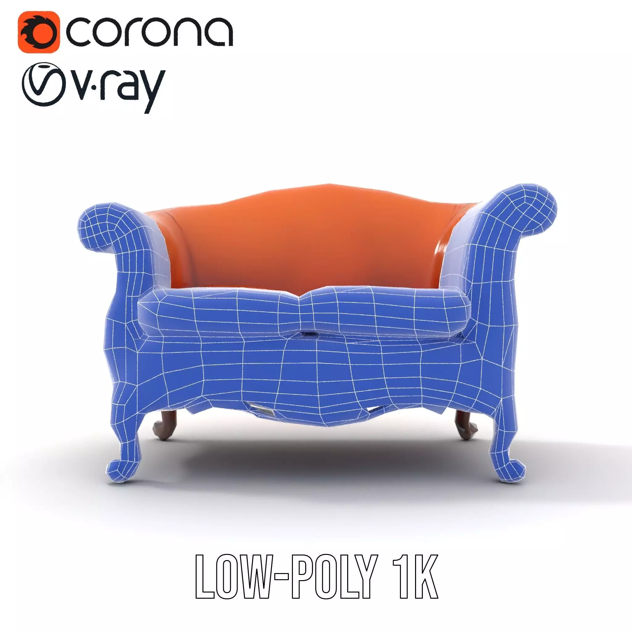 Vintage Leather Sofa model pack Low-poly 3D model_22