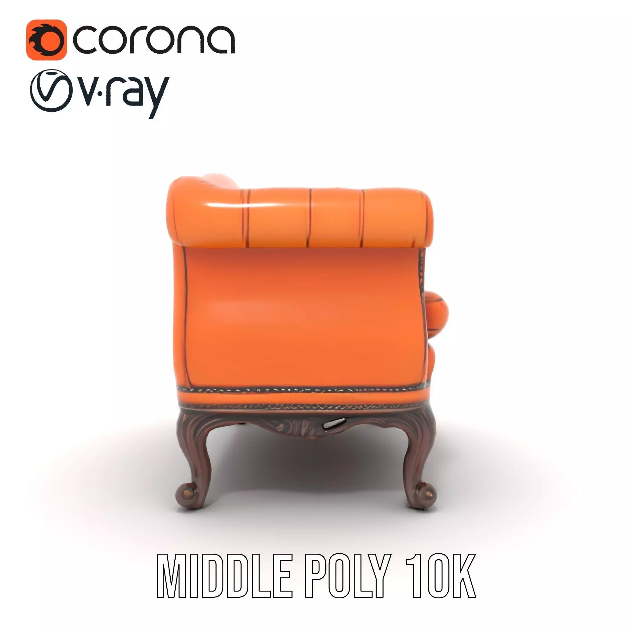 Vintage Leather Sofa model pack Low-poly 3D model_5