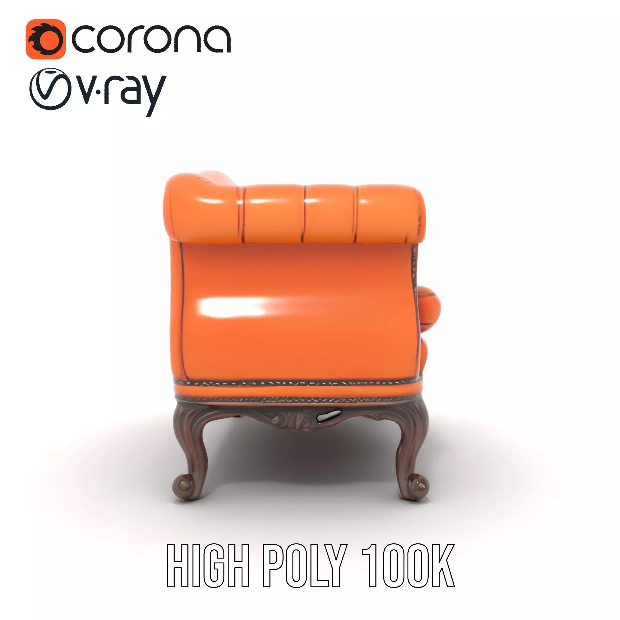 Vintage Leather Sofa model pack Low-poly 3D model_31