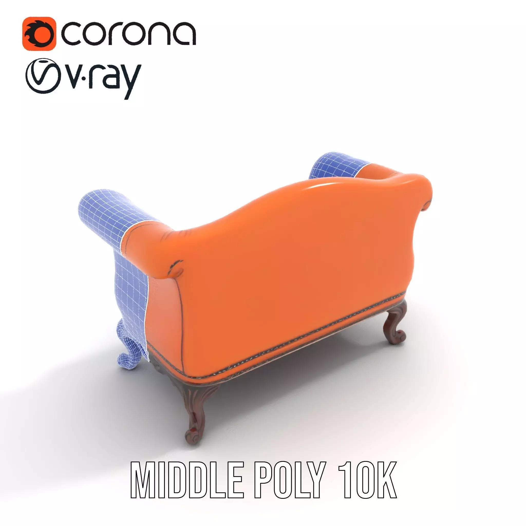 Vintage Leather Sofa model pack Low-poly 3D model_11