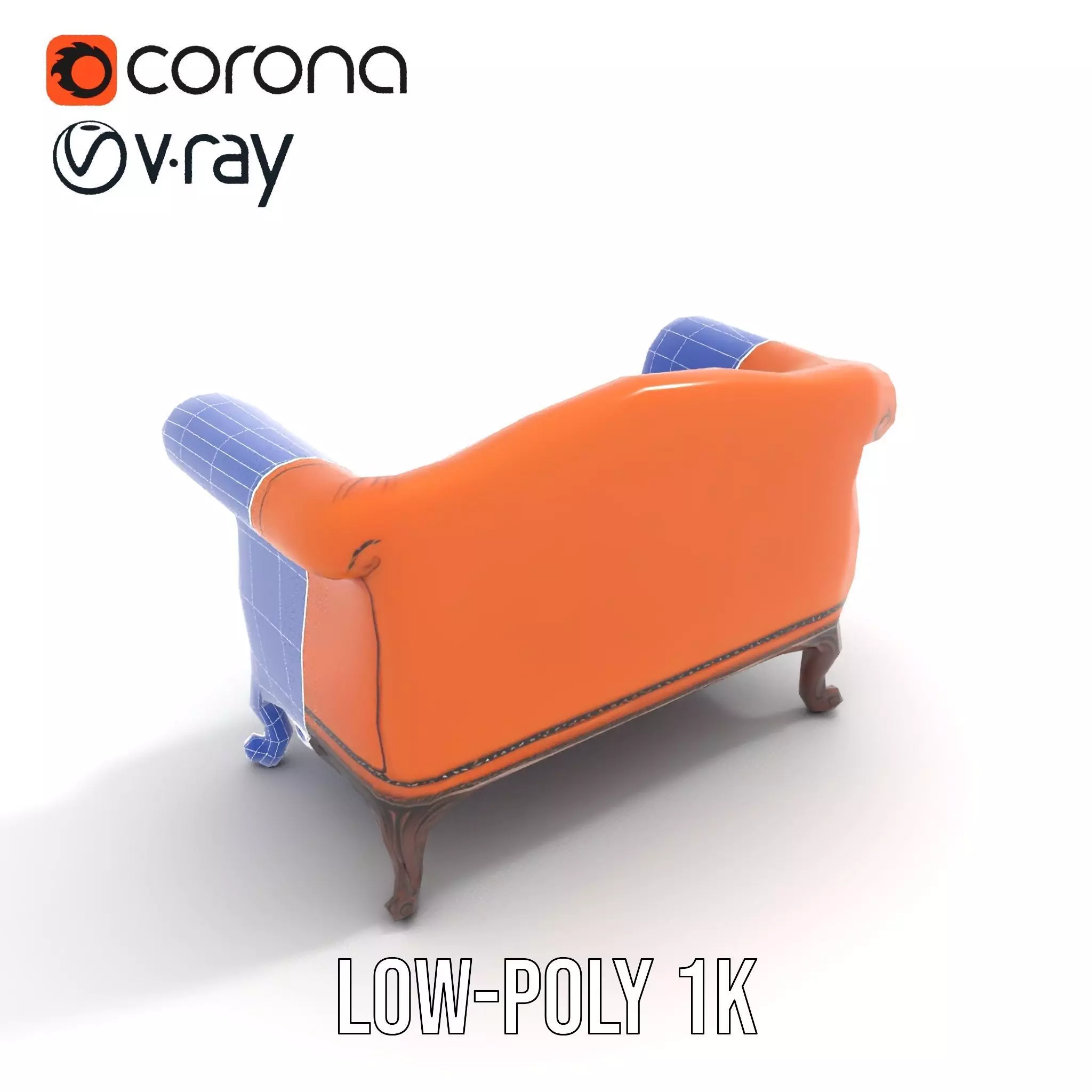 Vintage Leather Sofa model pack Low-poly 3D model_24