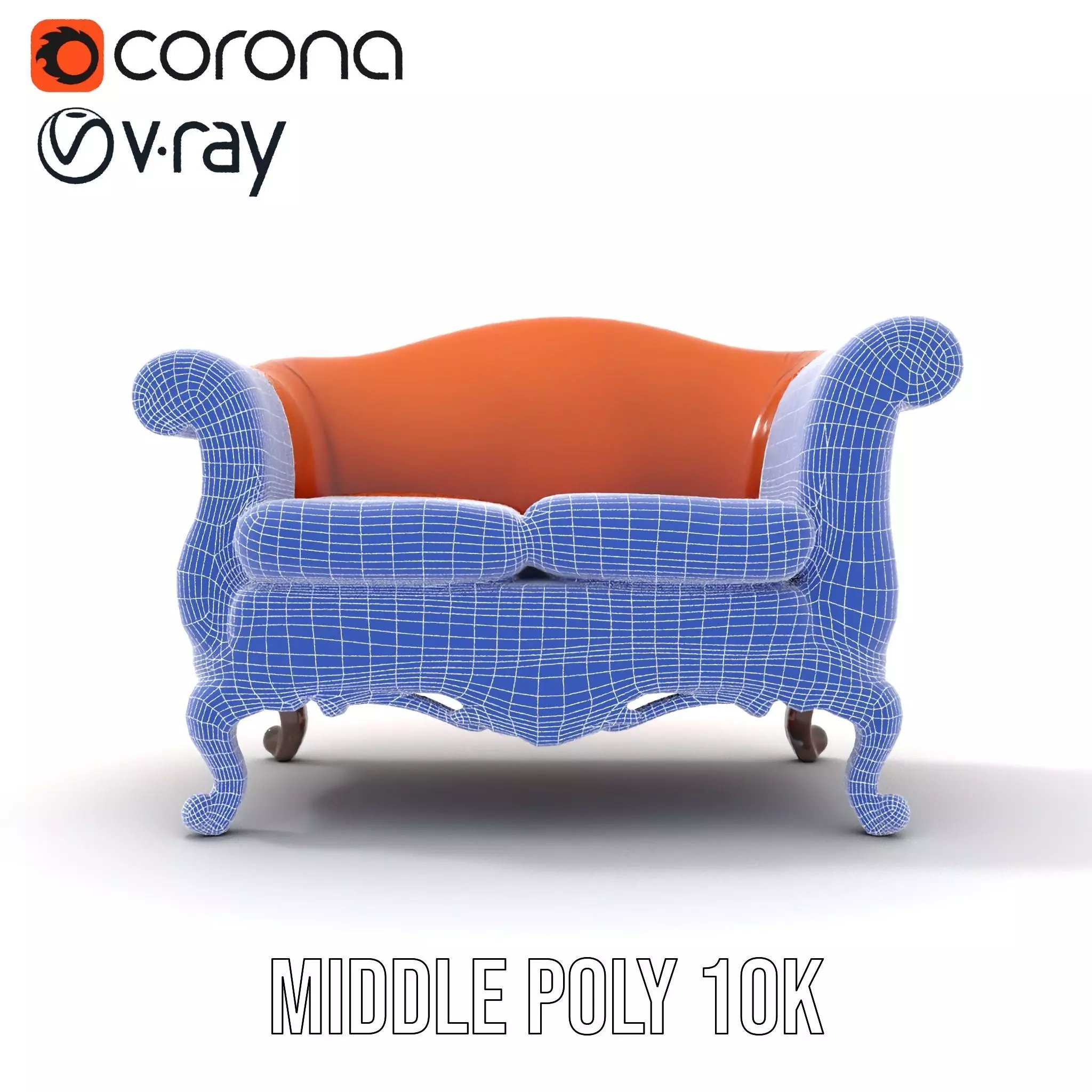 Vintage Leather Sofa model pack Low-poly 3D model_26