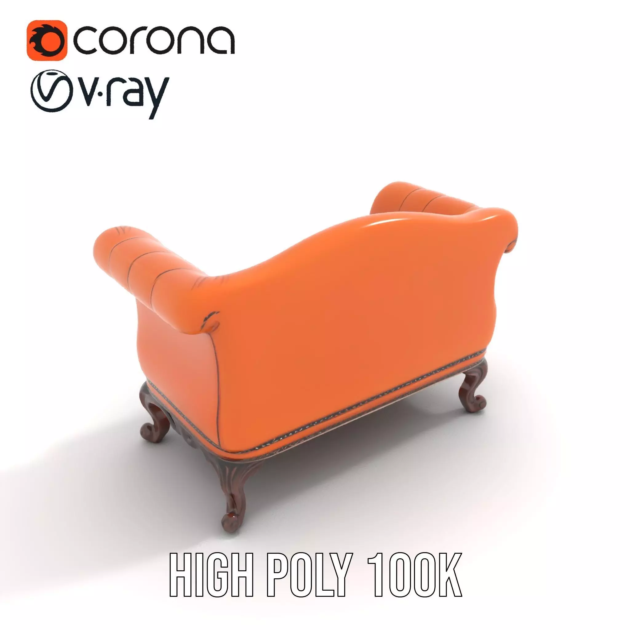 Vintage Leather Sofa model pack Low-poly 3D model_28