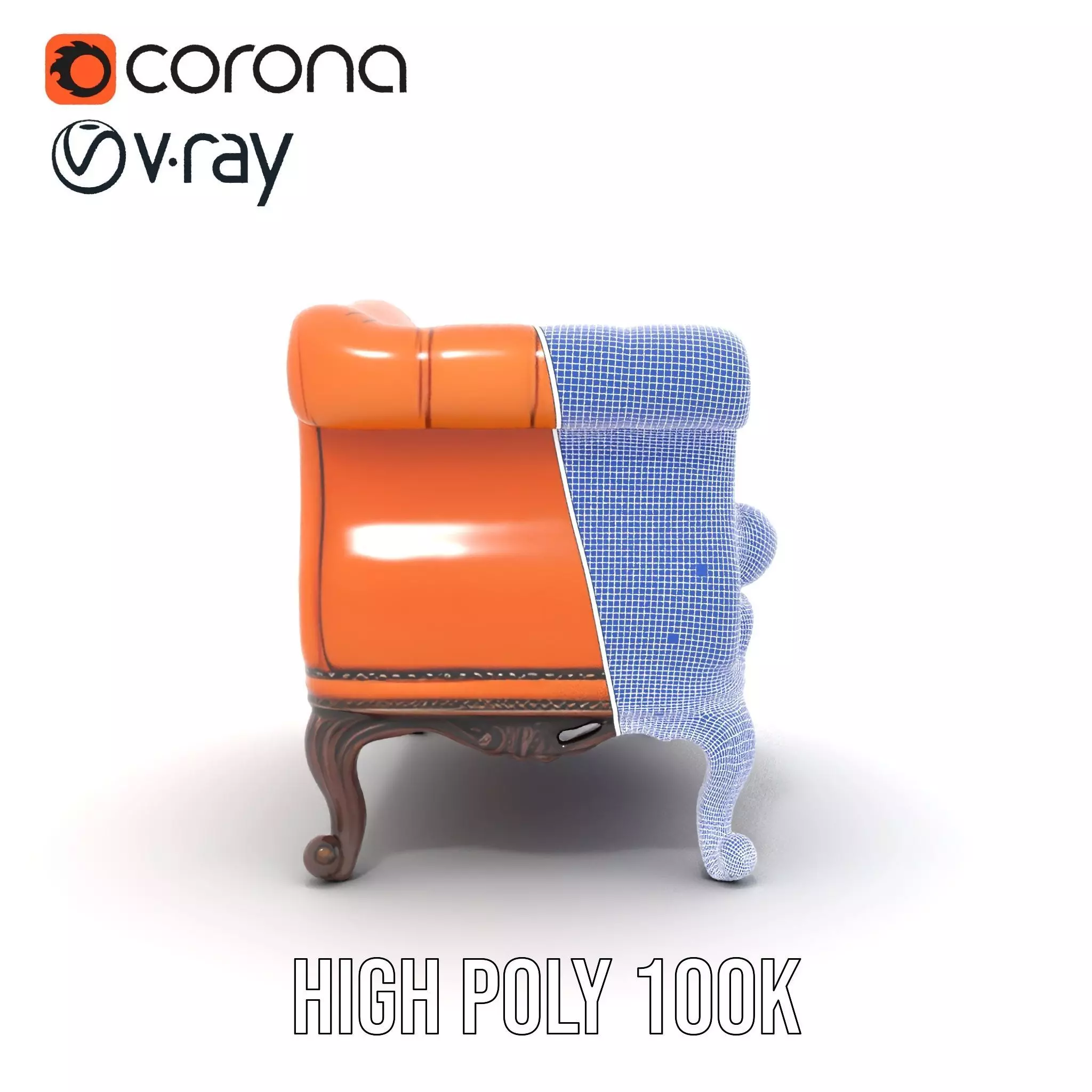 Vintage Leather Sofa model pack Low-poly 3D model_34