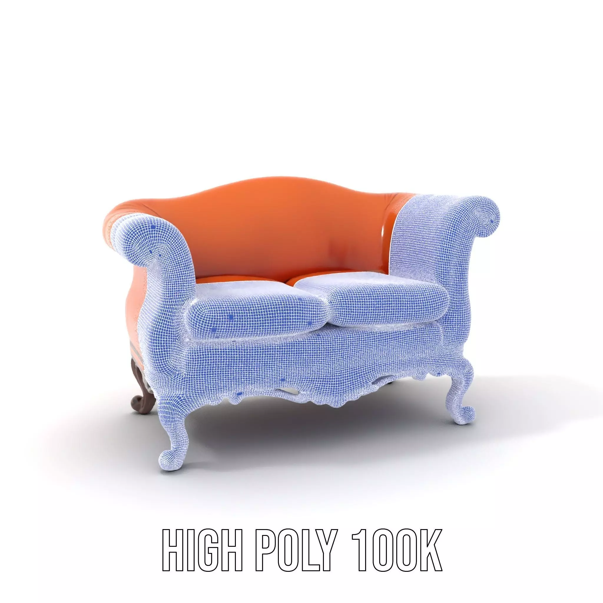 Vintage Leather Sofa model pack Low-poly 3D model_4