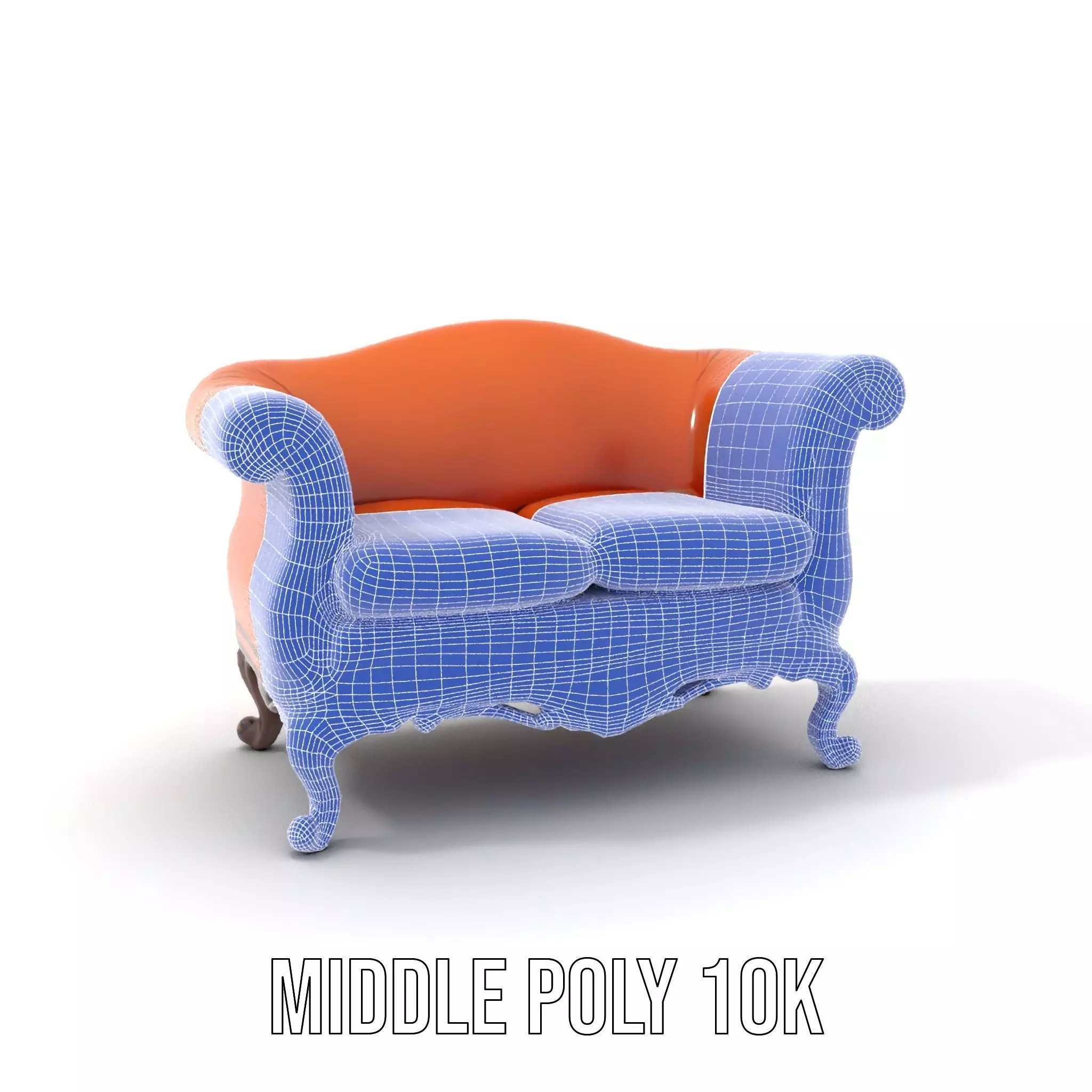 Vintage Leather Sofa model pack Low-poly 3D model_6