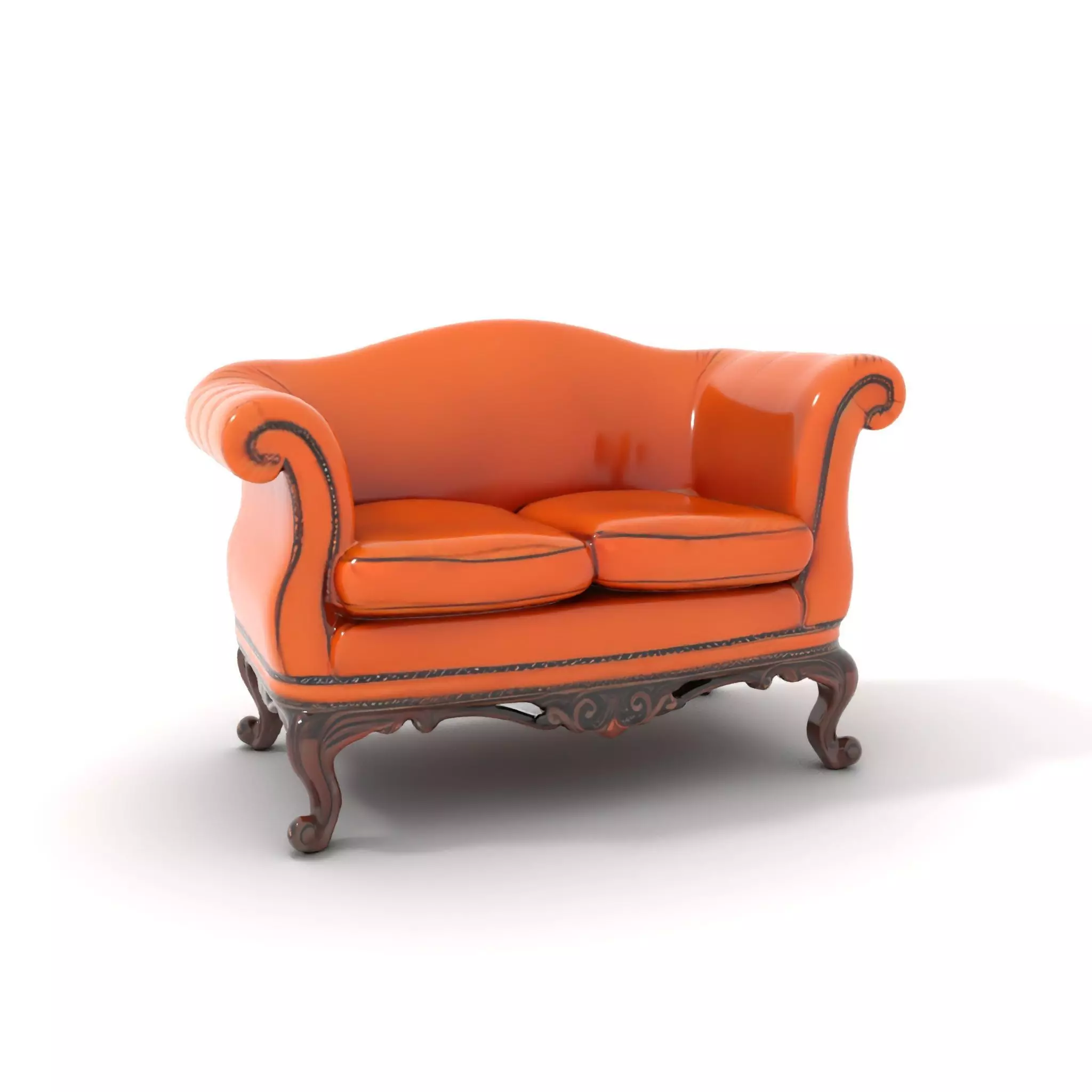 Vintage Leather Sofa model pack Low-poly 3D model_0