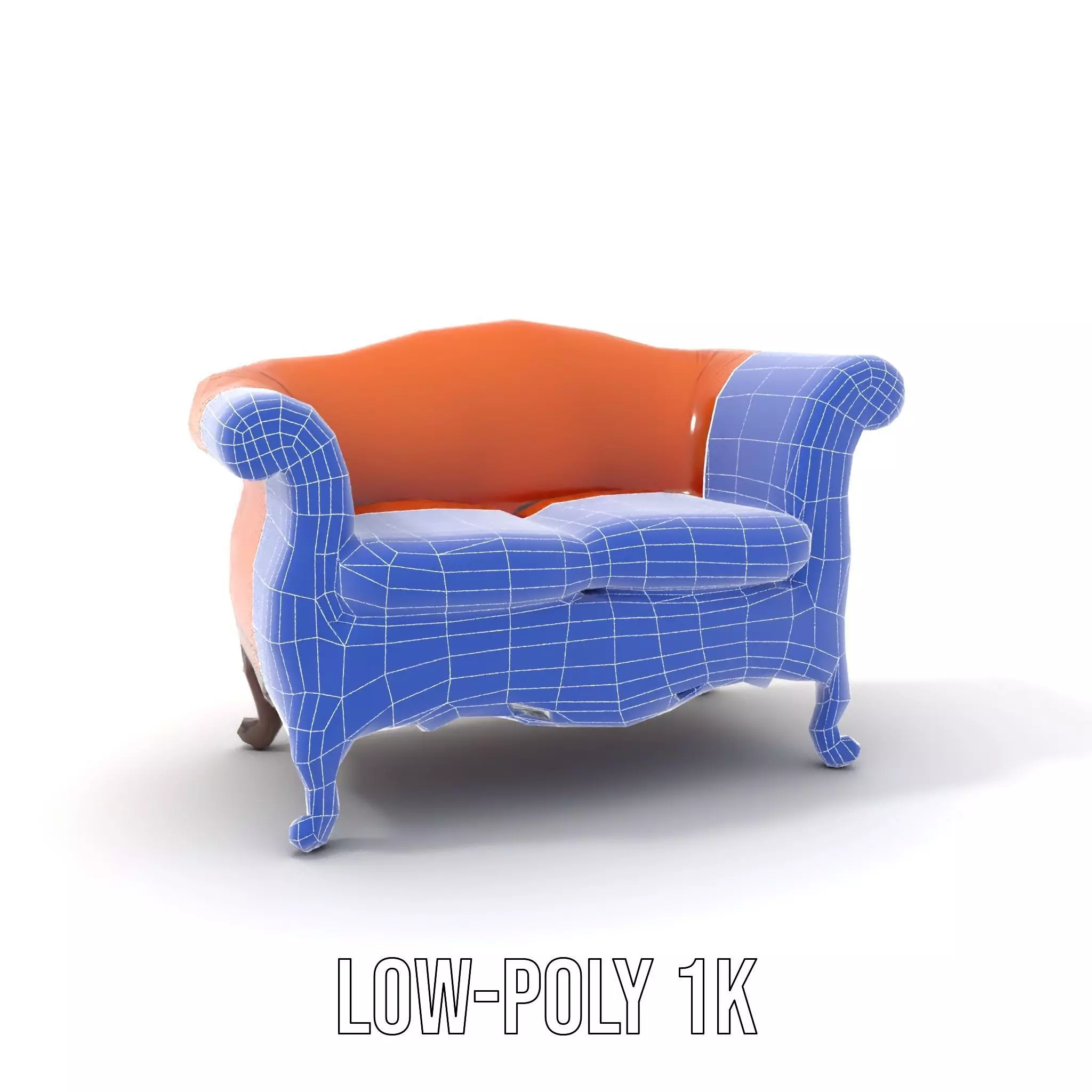 Vintage Leather Sofa model pack Low-poly 3D model_12