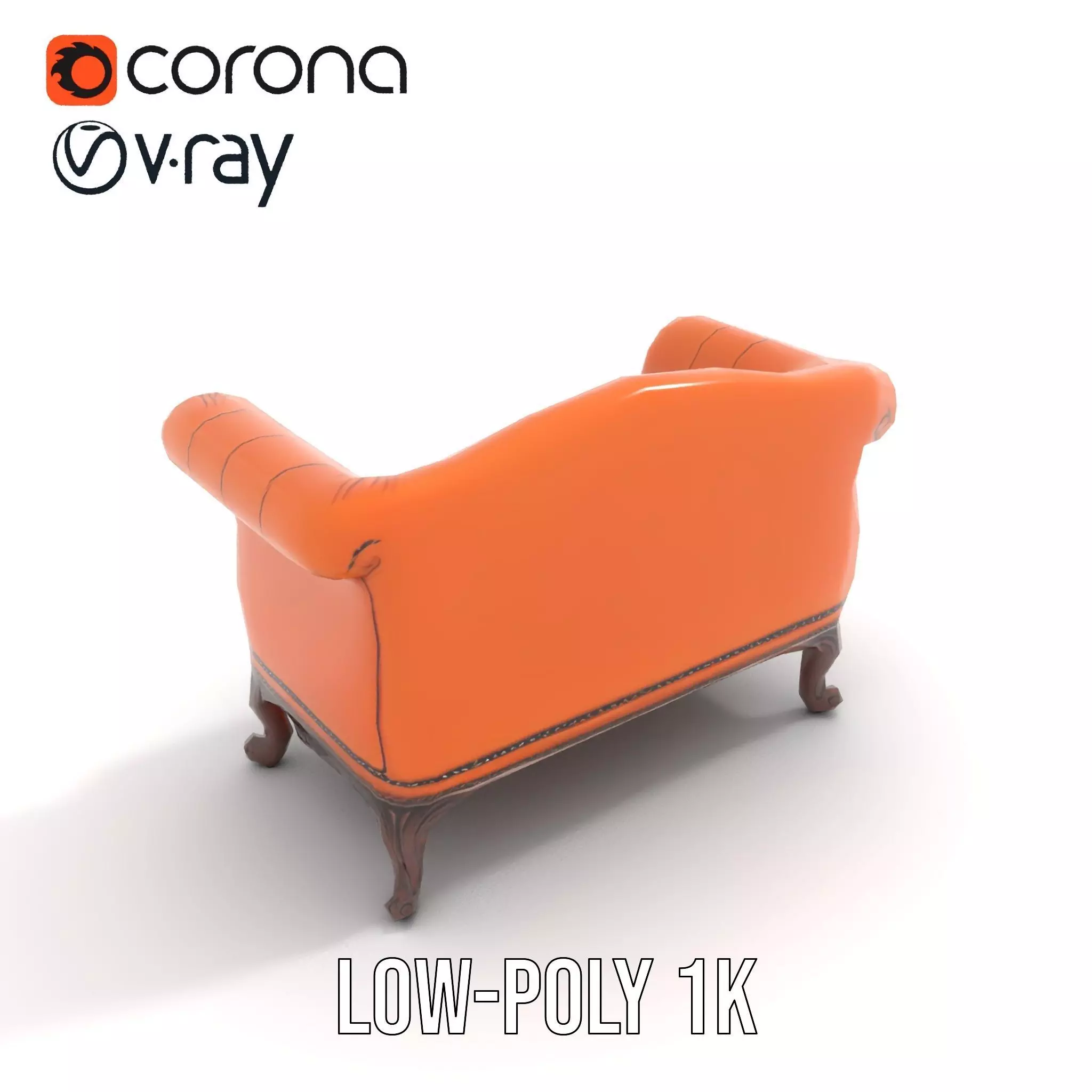 Vintage Leather Sofa model pack Low-poly 3D model_19