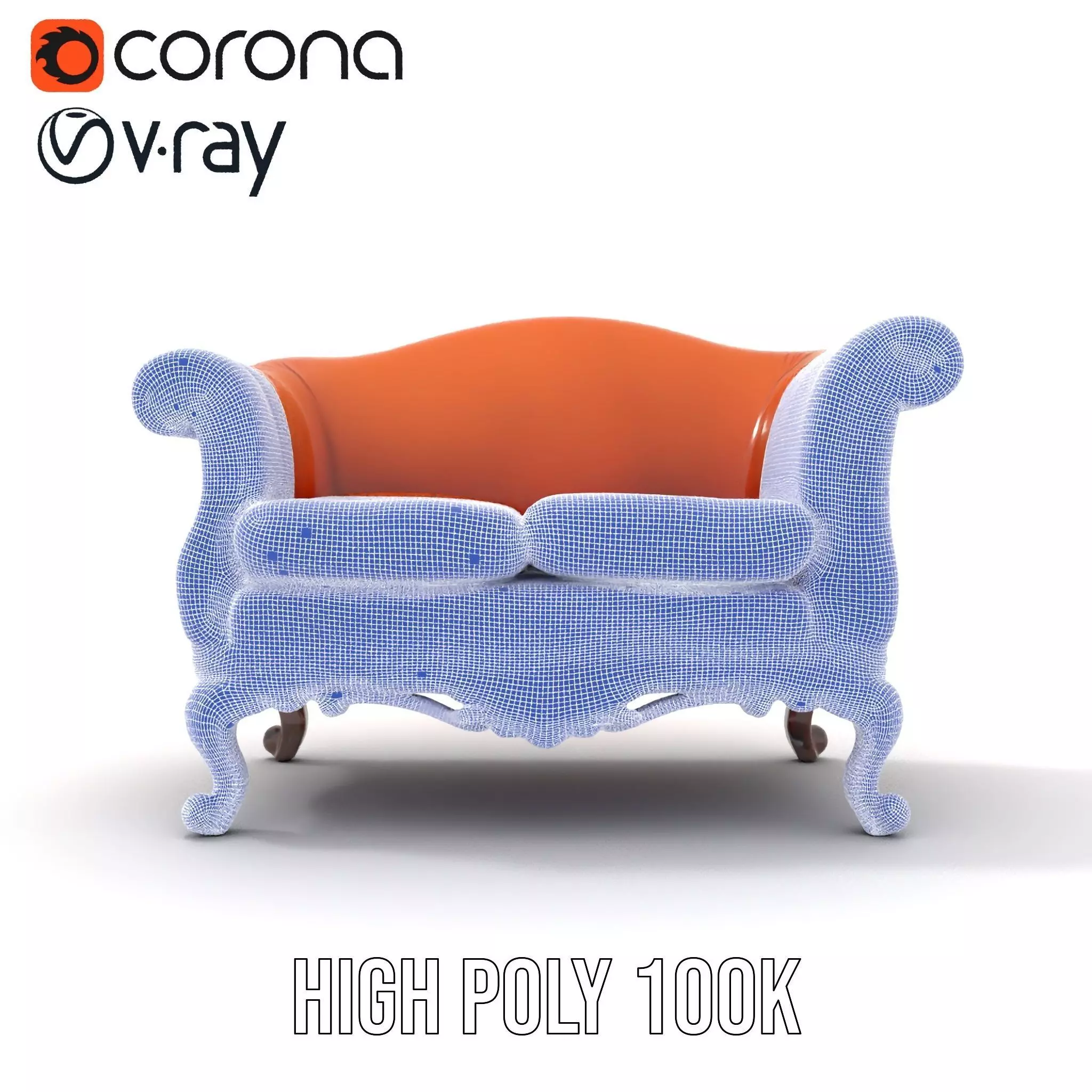 Vintage Leather Sofa model pack Low-poly 3D model_33