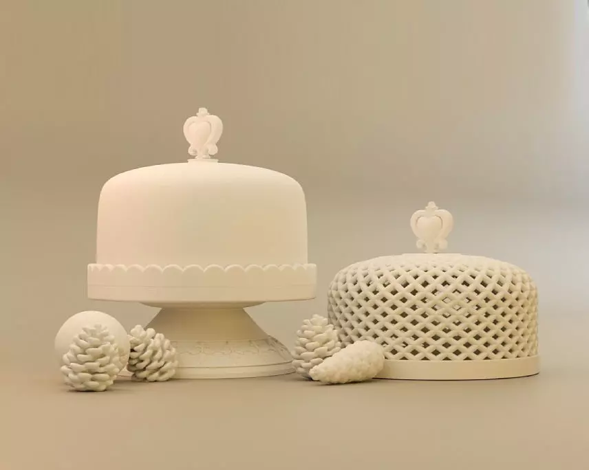 Miniature Candle Arrangement Set  Candles Pinecones Orange  3D print model_5