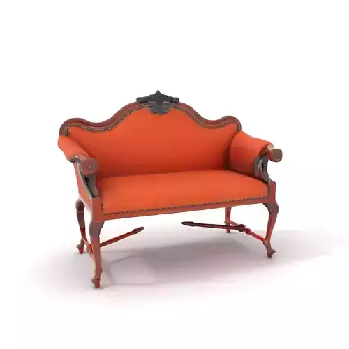Elegant Orange Sofa model pack