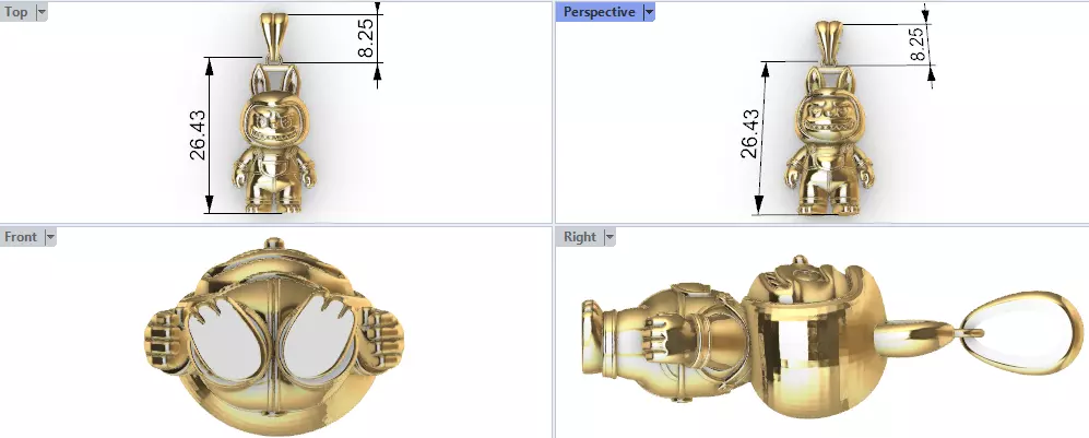 labubu pendant 3D print model_37