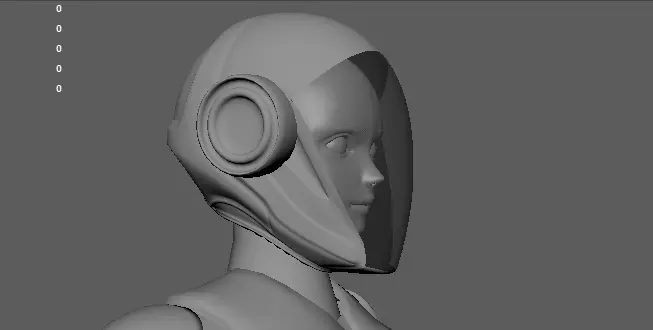 Robot character with human face Low-poly 3D model_5