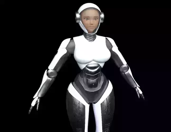 Robot character with human face