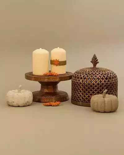 Miniature Candle Holders with Candle for Dollhouses and Dioramas 3D print model