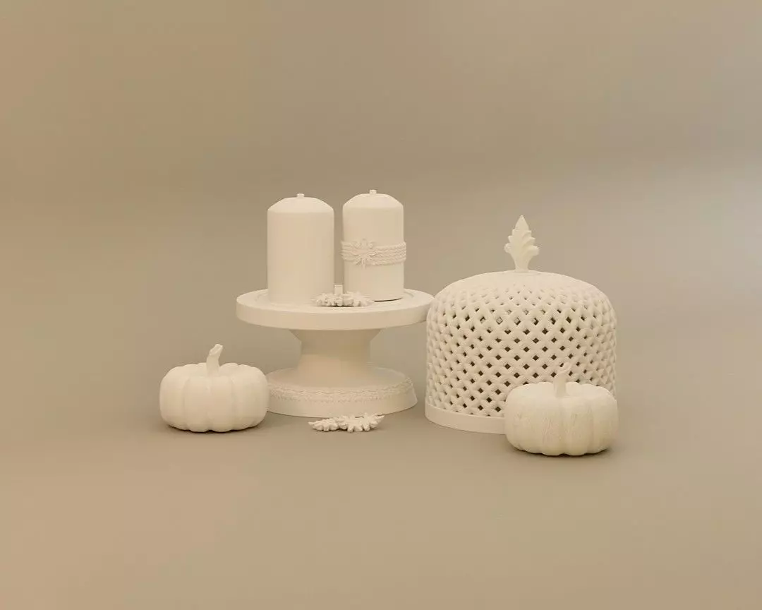 Miniature Candle Holders with Candle for Dollhouses and Dioramas 3D print model_1
