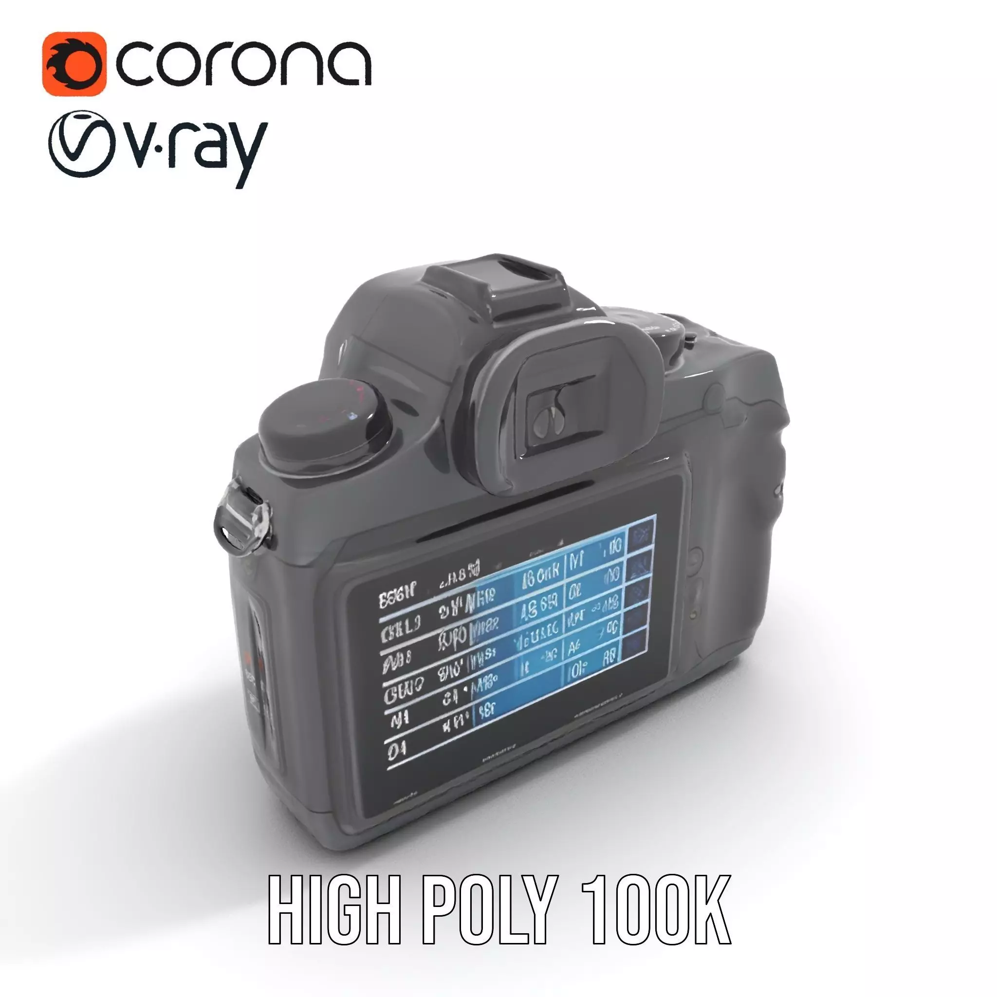 Professional Camera Black model pack Low-poly 3D model_15