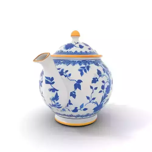 Floral Porcelain Teapot model pack Low-poly 3D model