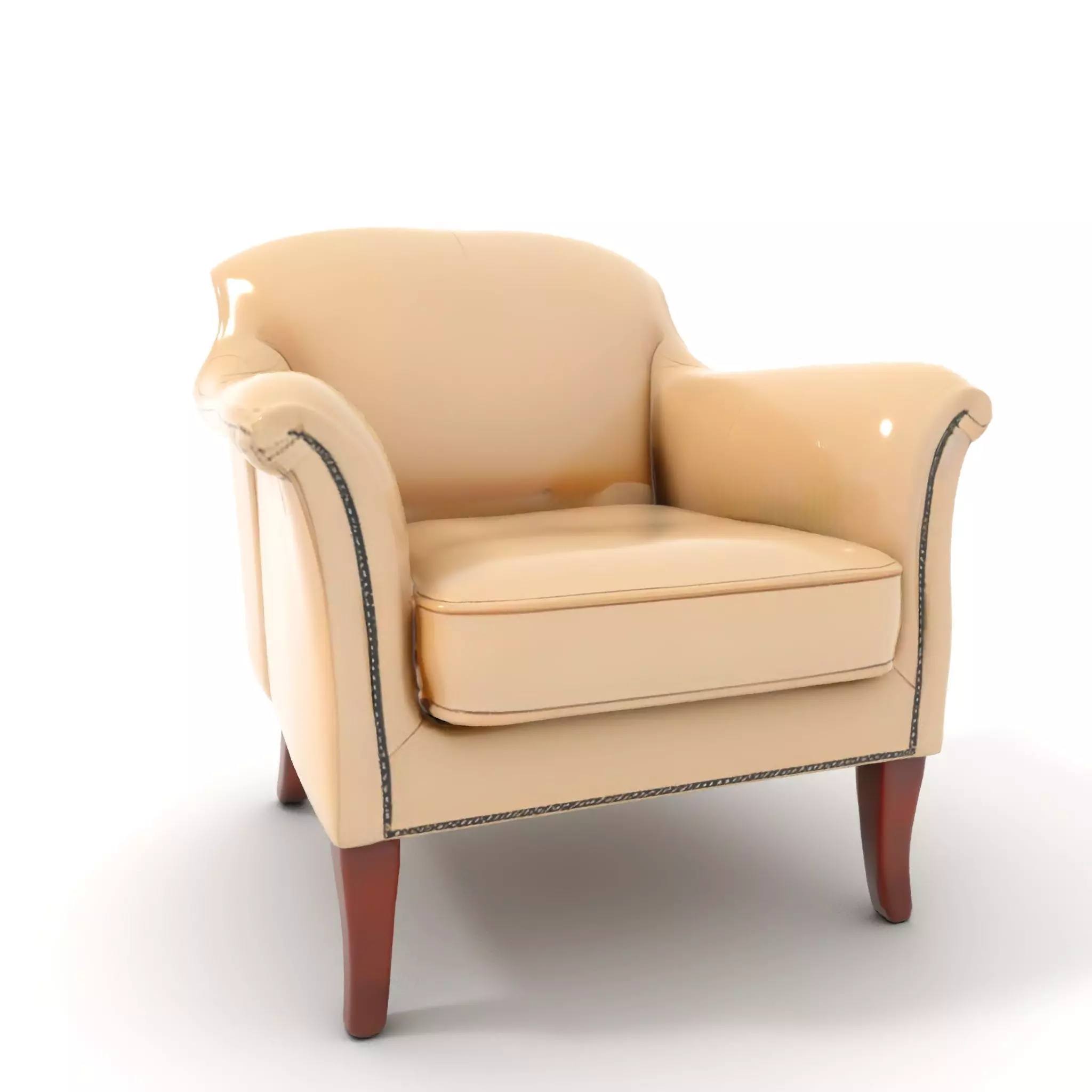 Elegant Beige Armchair model pack Low-poly 3D model_13