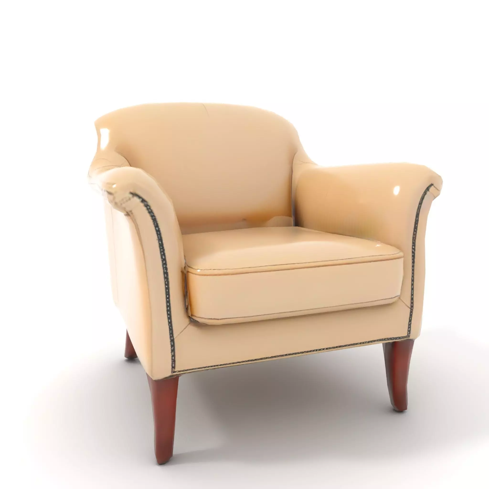 Elegant Beige Armchair model pack Low-poly 3D model_8