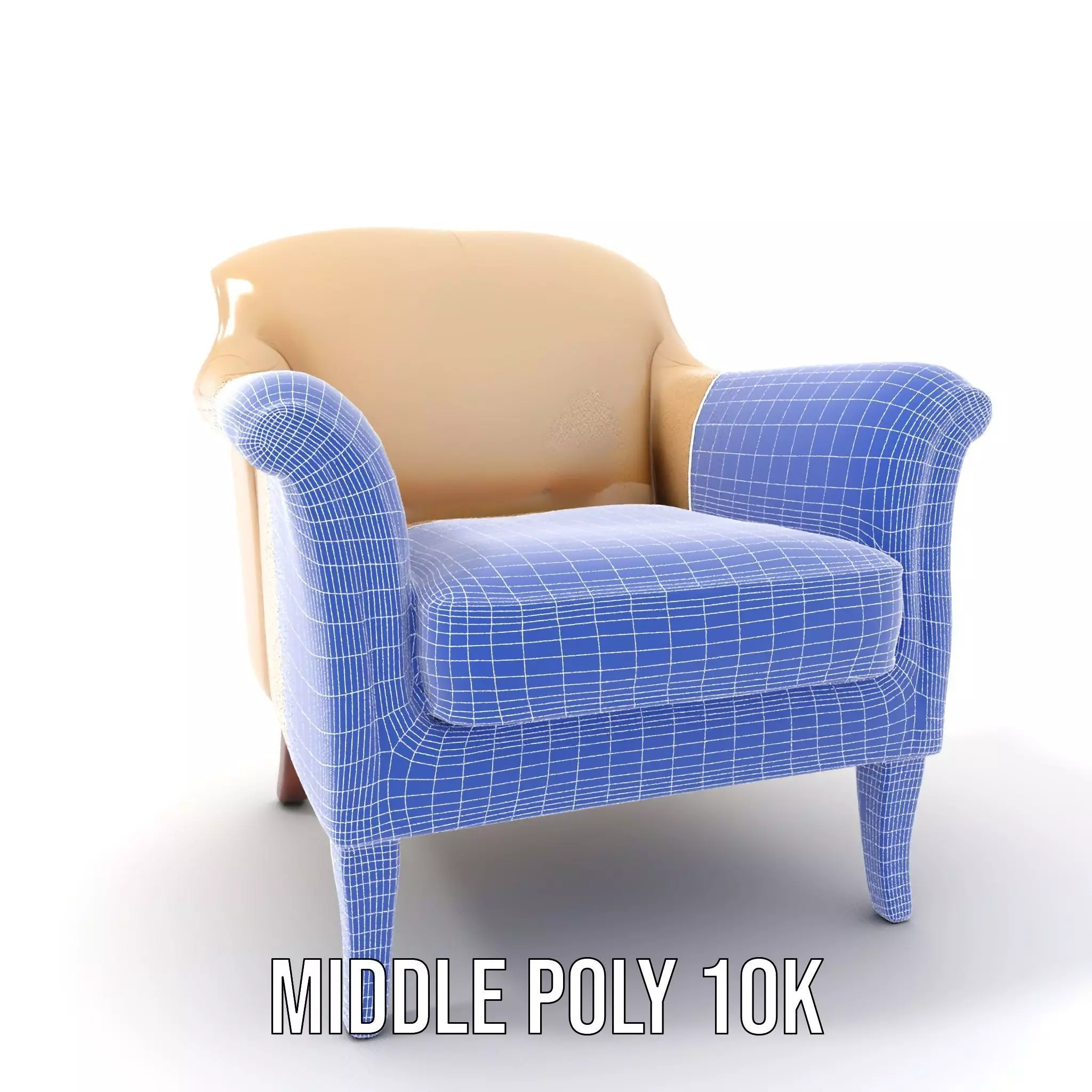 Elegant Beige Armchair model pack Low-poly 3D model_18