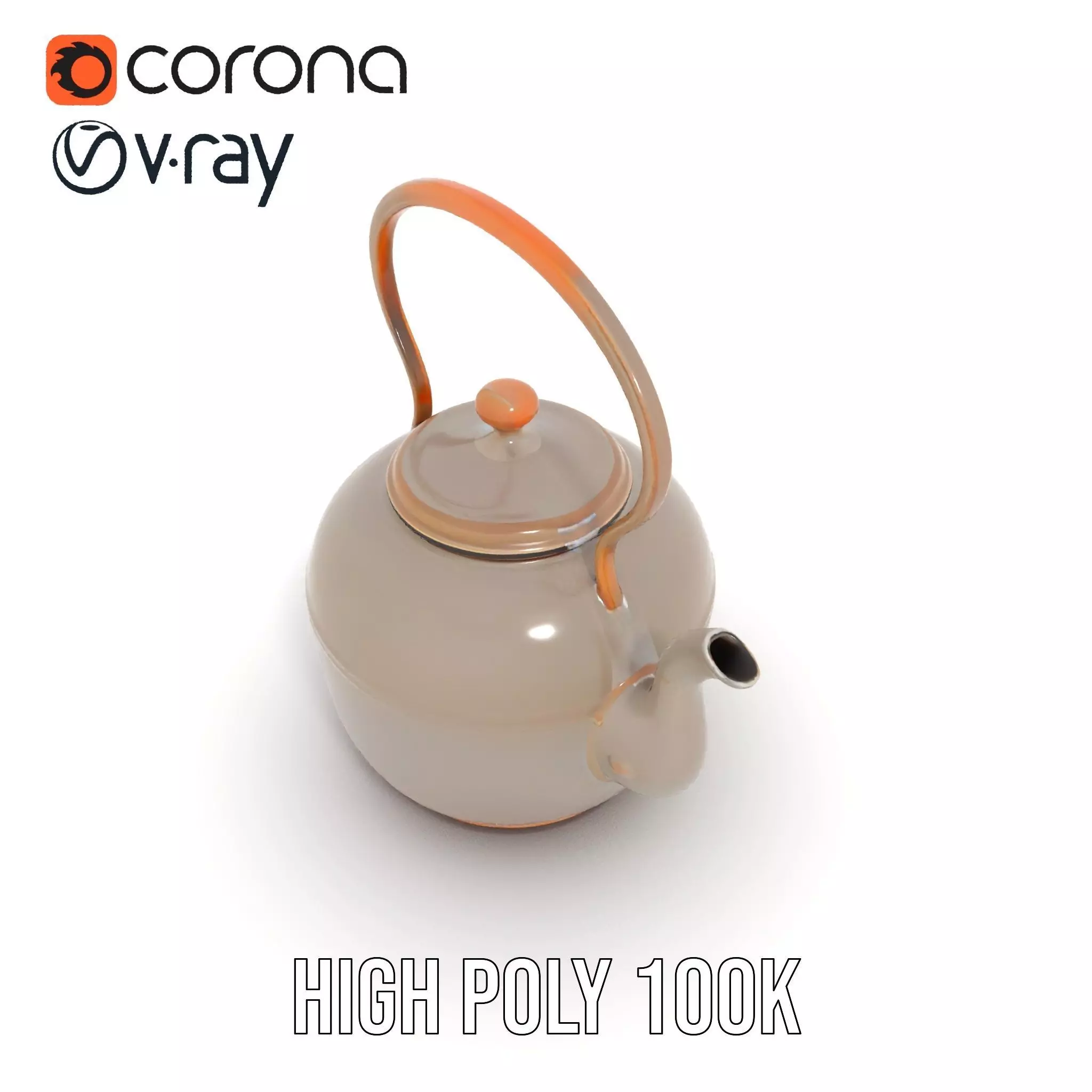 Rustic Iron Teapot model pack Low-poly 3D model_18